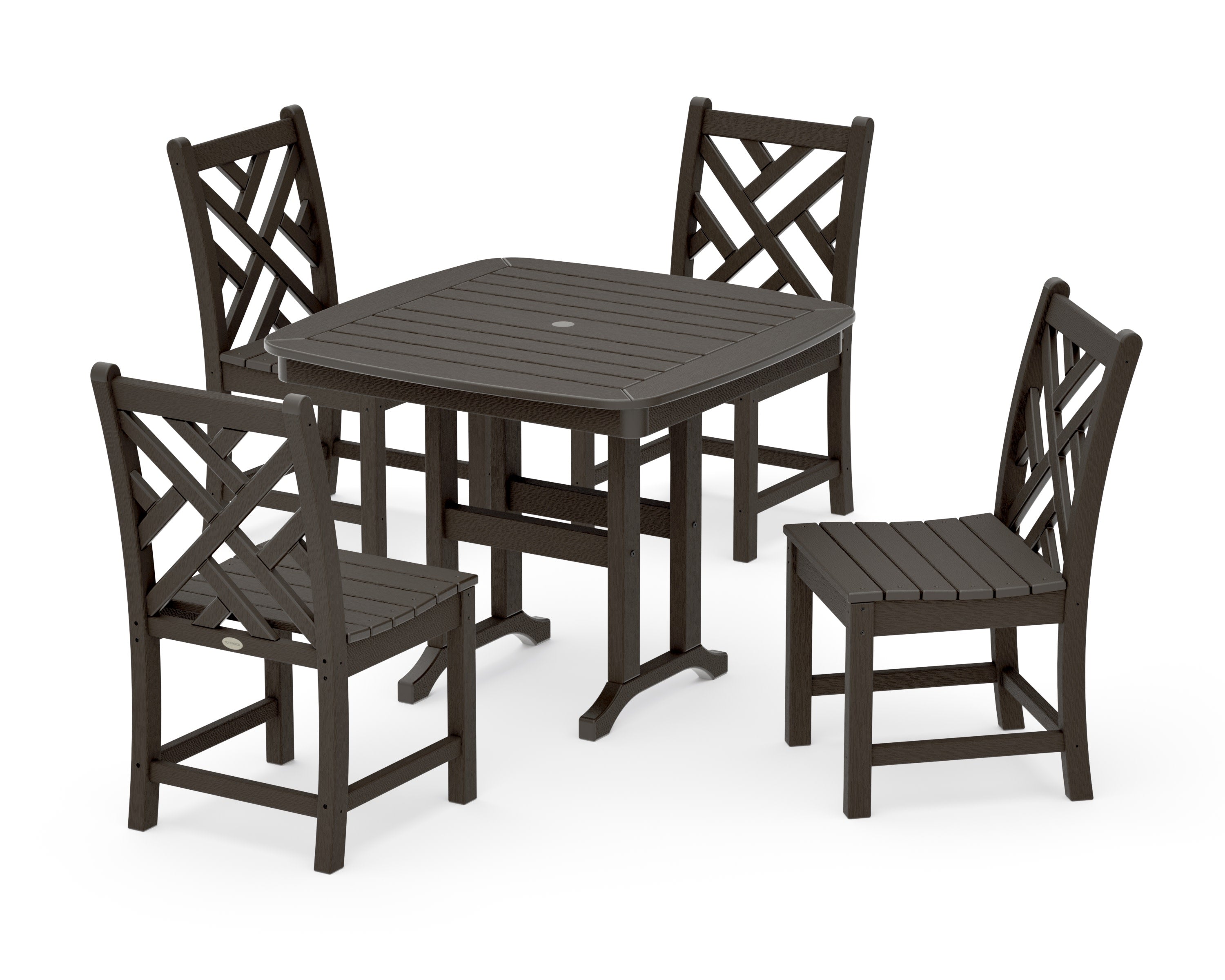 Chippendale 5-Piece Side Chair Dining Set in Vintage Coffee