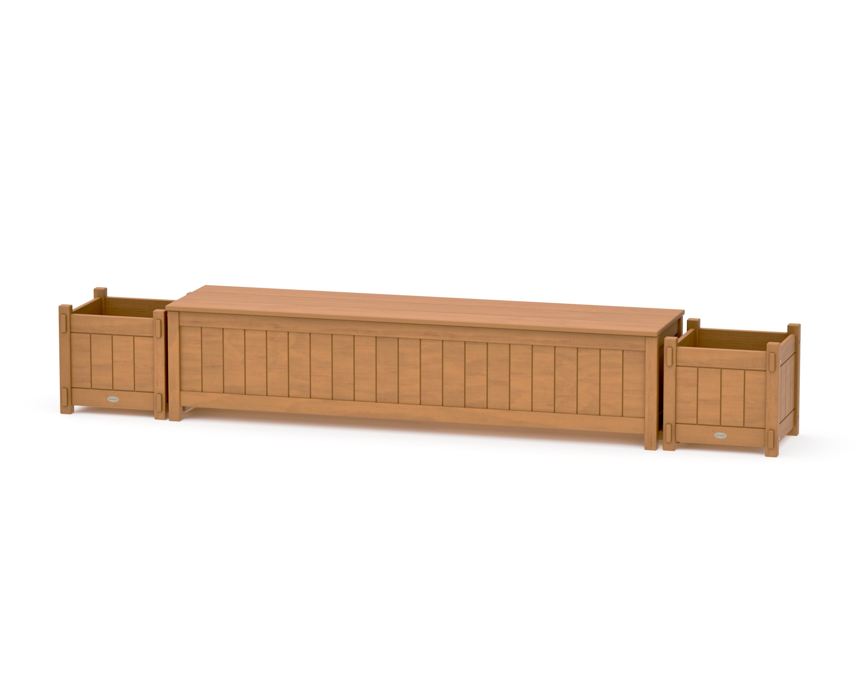 72" Vineyard Straight Planter Storage Bench Set in Natural