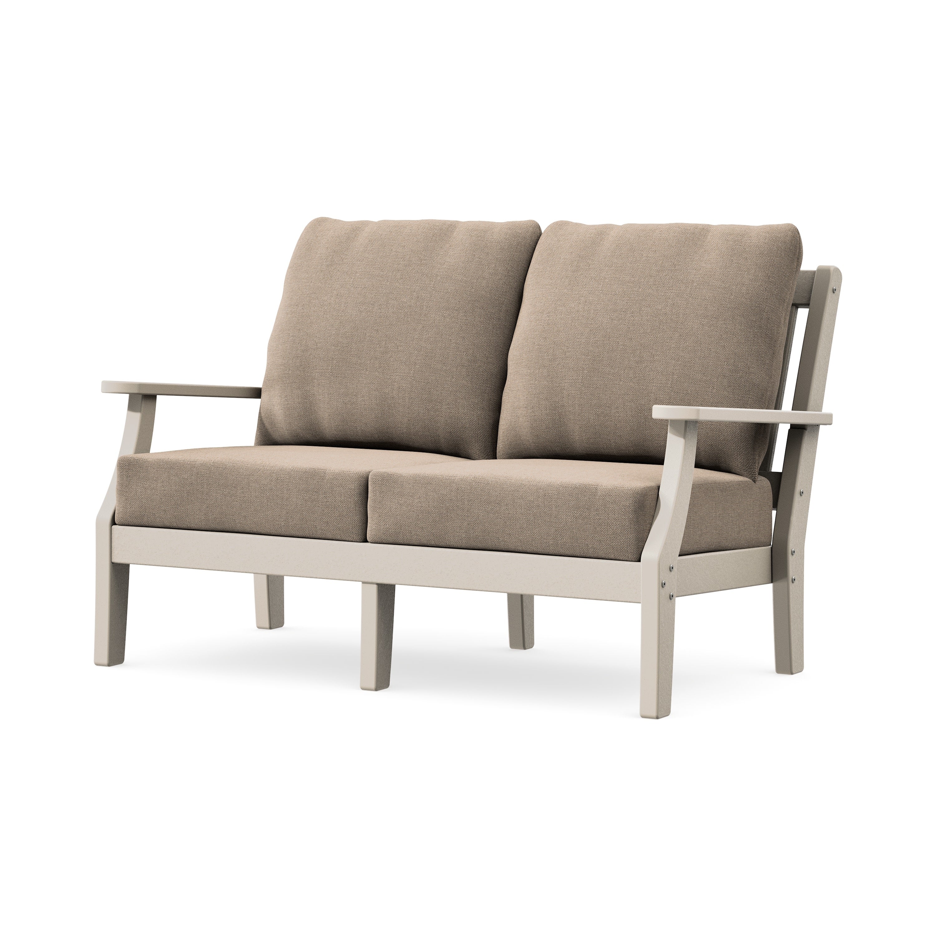 Chinoiserie Deep Seating Loveseat in Sand / Spiced Burlap