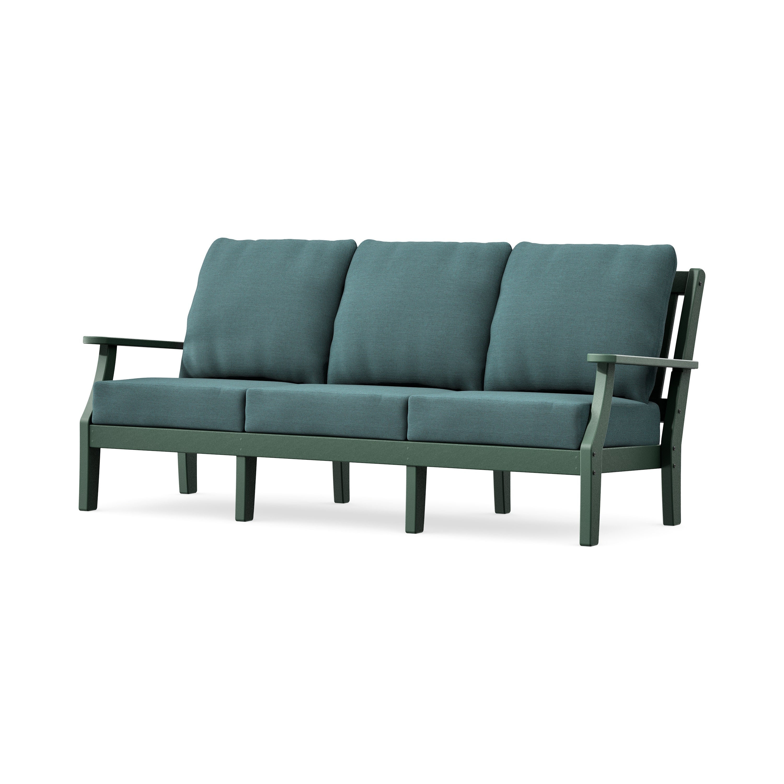 Chinoiserie Deep Seating Sofa in Green / Ocean Teal