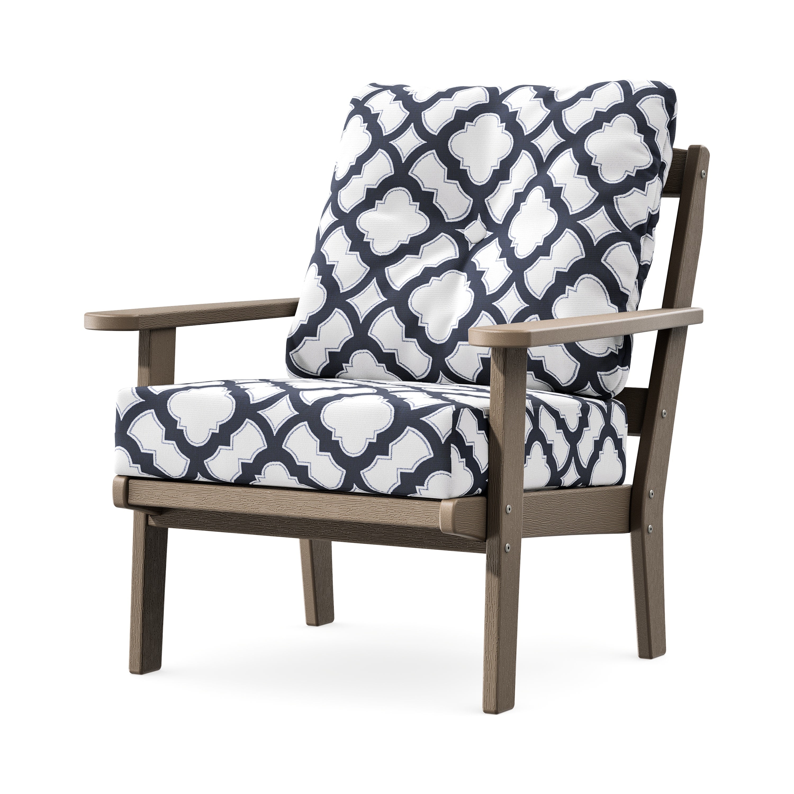 Mission Deep Seating Chair in Vintage Sahara / Trellis Navy