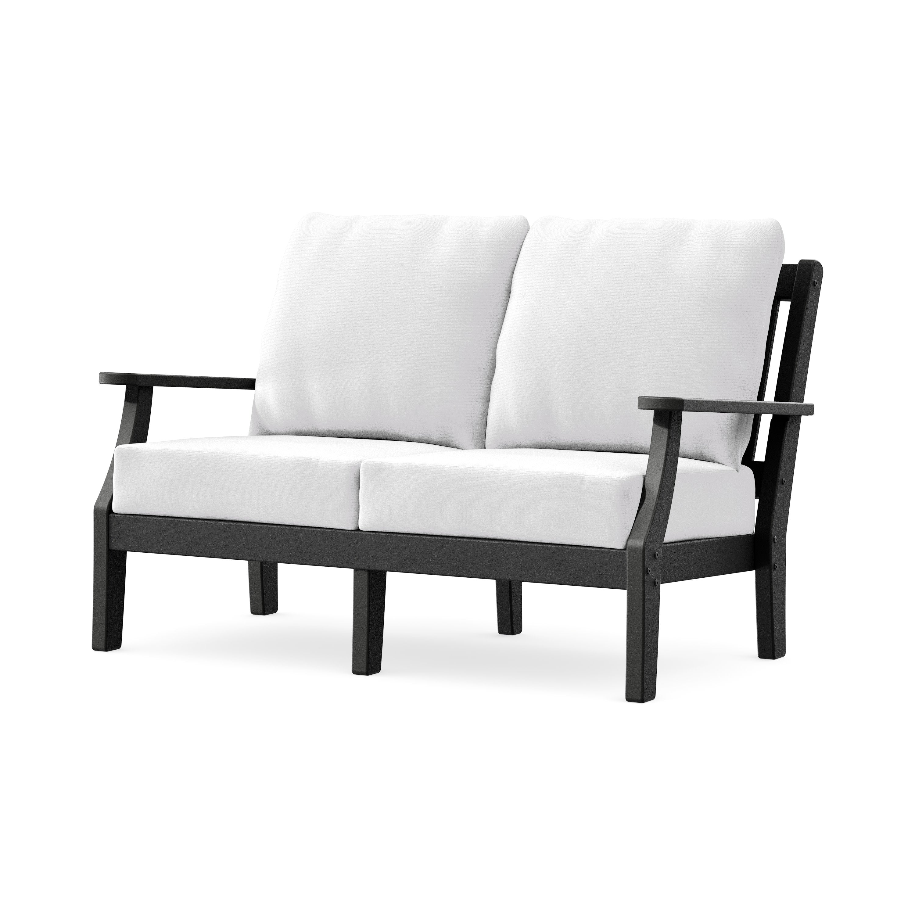 Chinoiserie Deep Seating Loveseat in Black / Natural