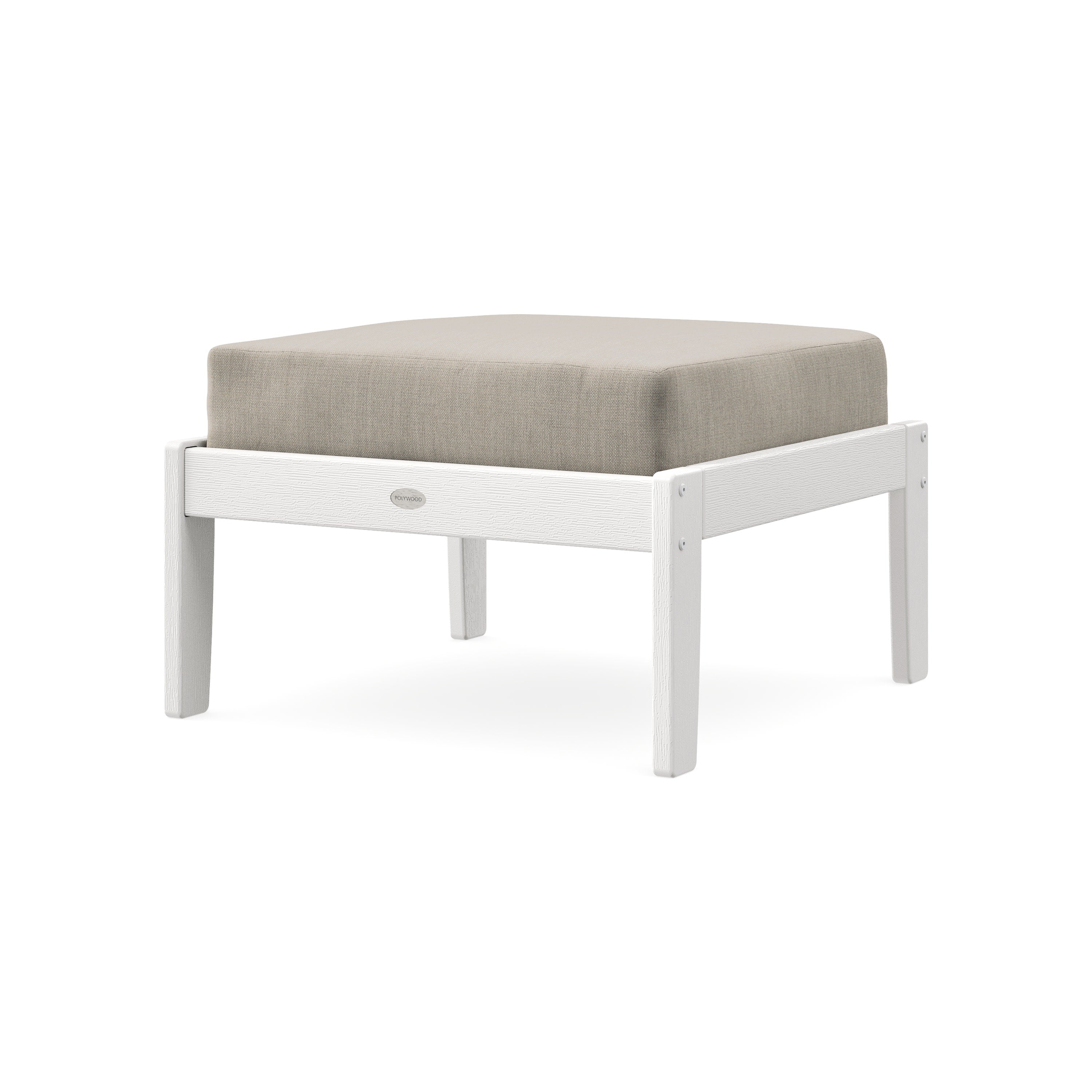Braxton Deep Seating Ottoman in Vintage White / Cast Ash