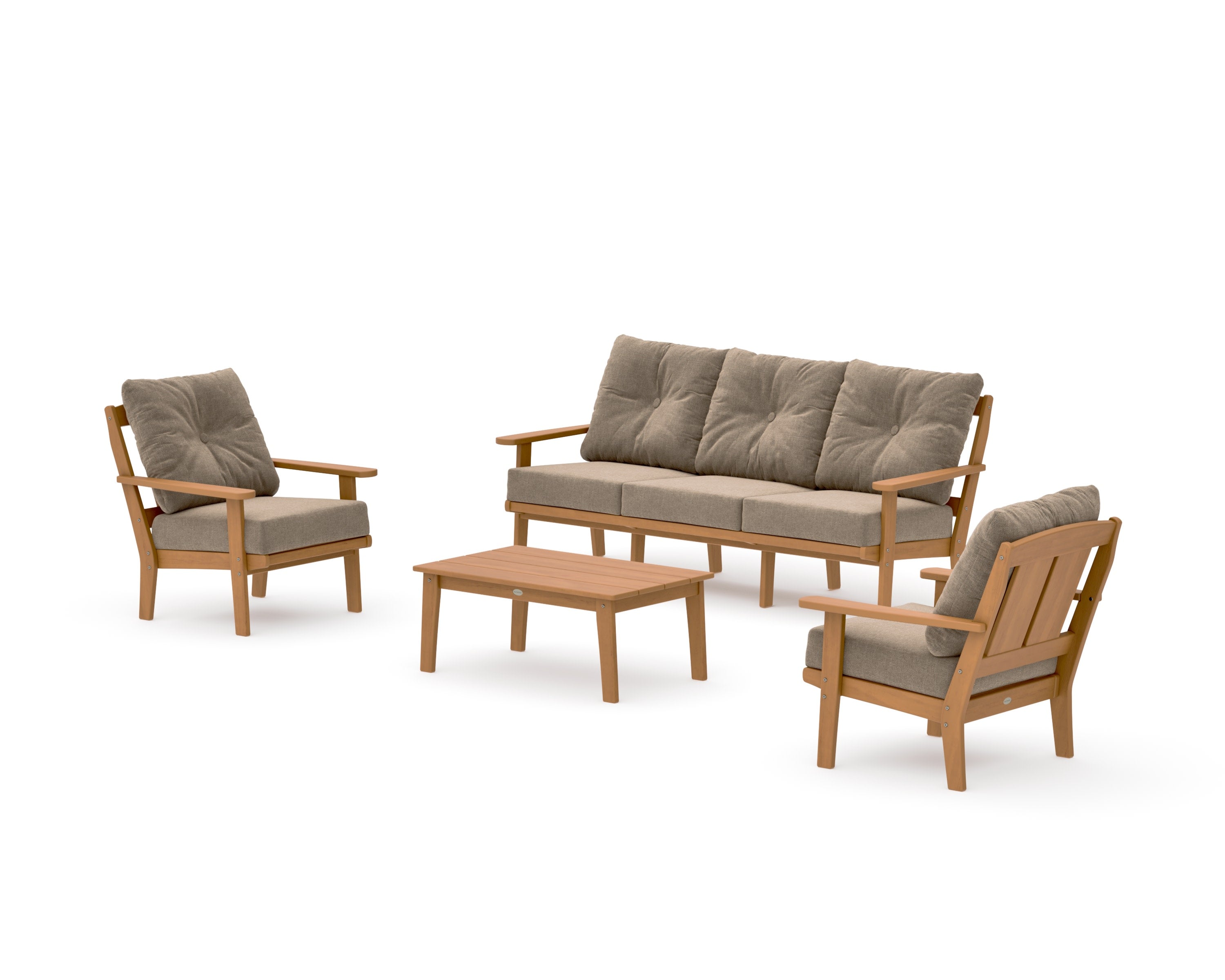 Mission 4-Piece Deep Seating Set with Sofa in Natural / Spiced Burlap
