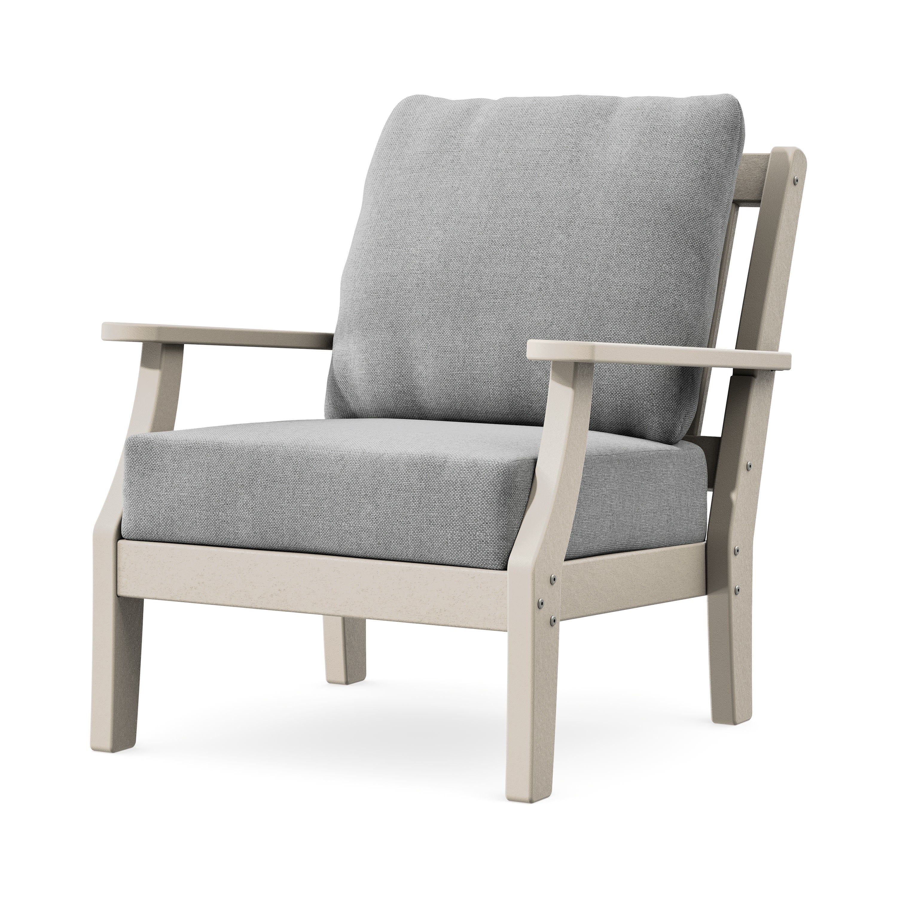 Chinoiserie Deep Seating Chair in Sand / Grey Mist