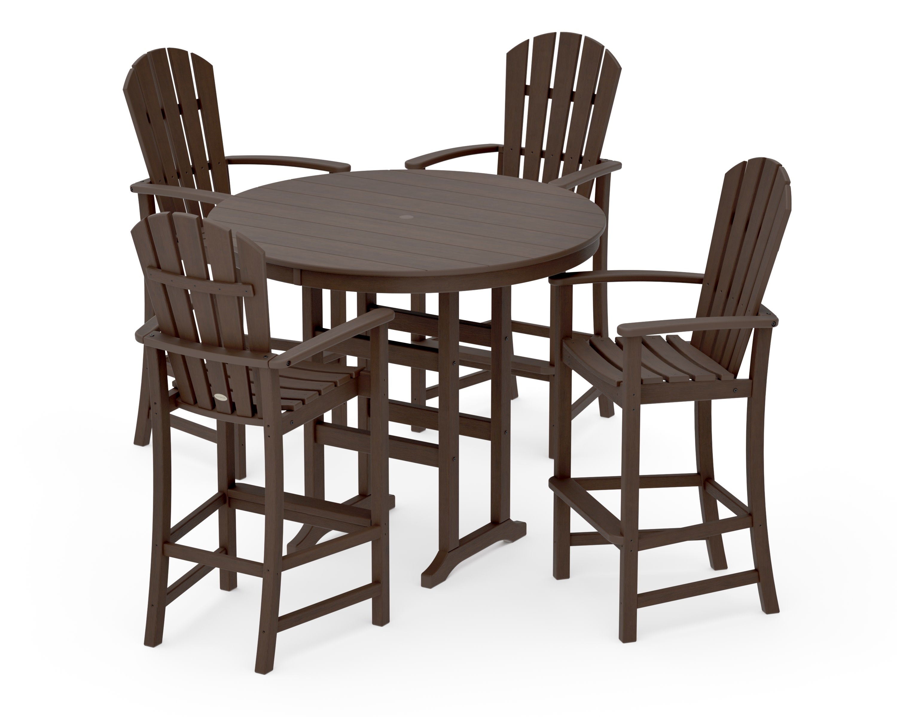 Palm Coast 5-Piece Round Farmhouse Bar Set in Kona