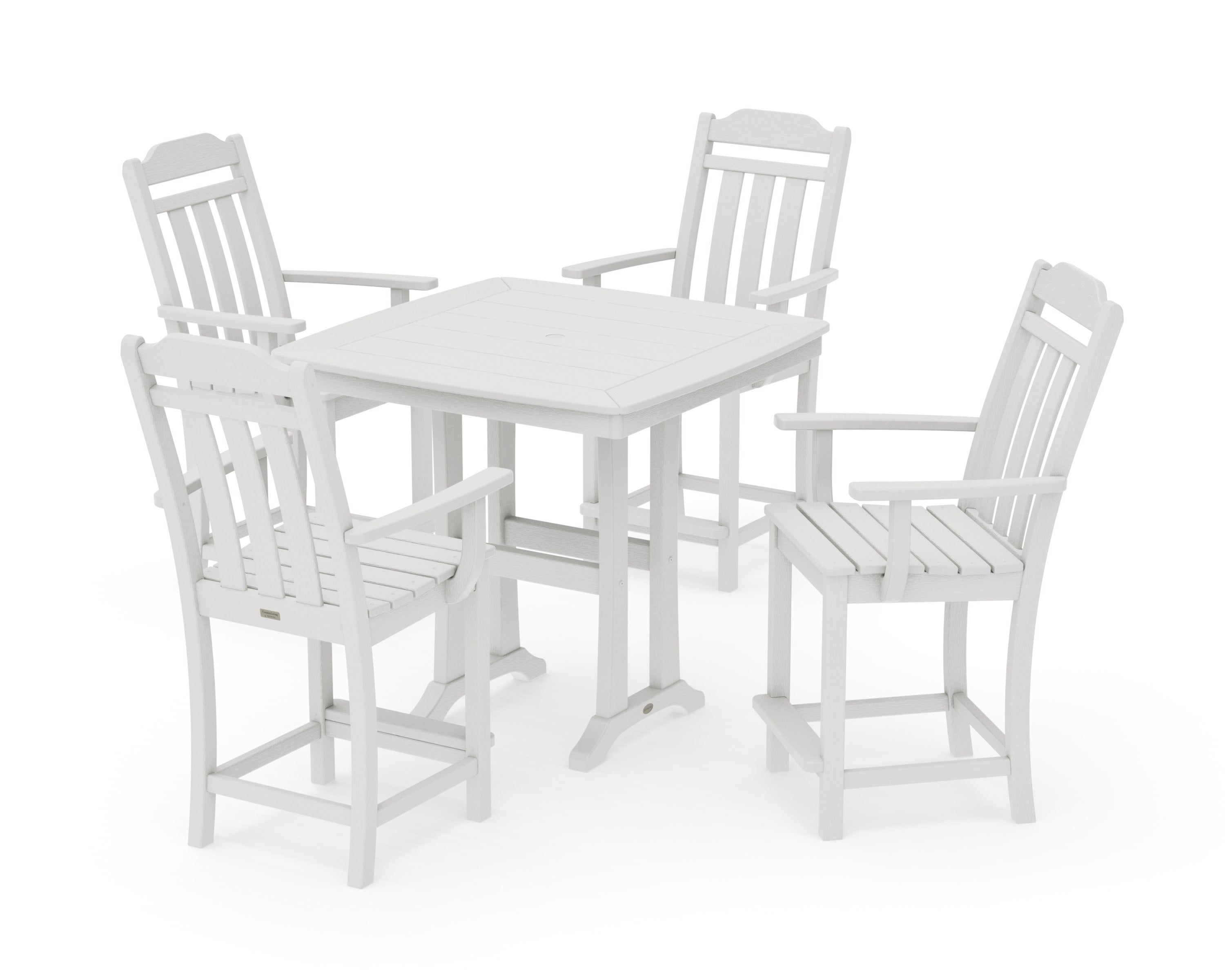 Cottage 5-Piece Counter Set with Trestle Legs in Vintage White