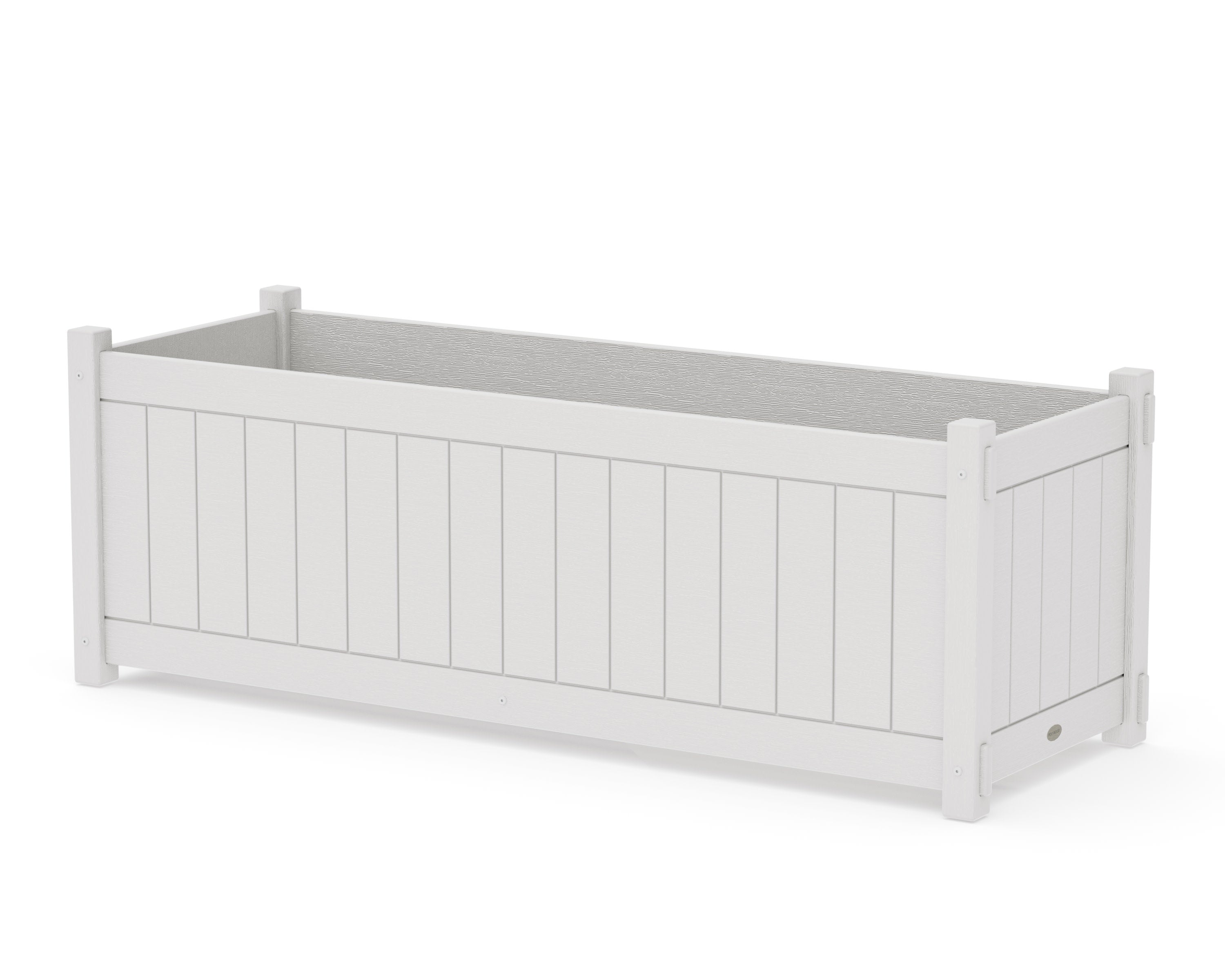 Vineyard Large Rectangle Triple Planter Box in Vintage White