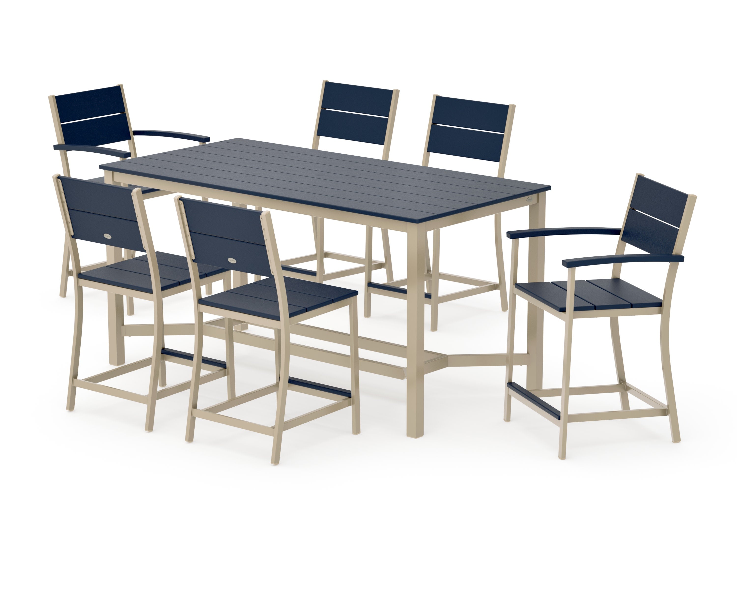 Main Street 7-Piece Counter Set in Sand / Navy