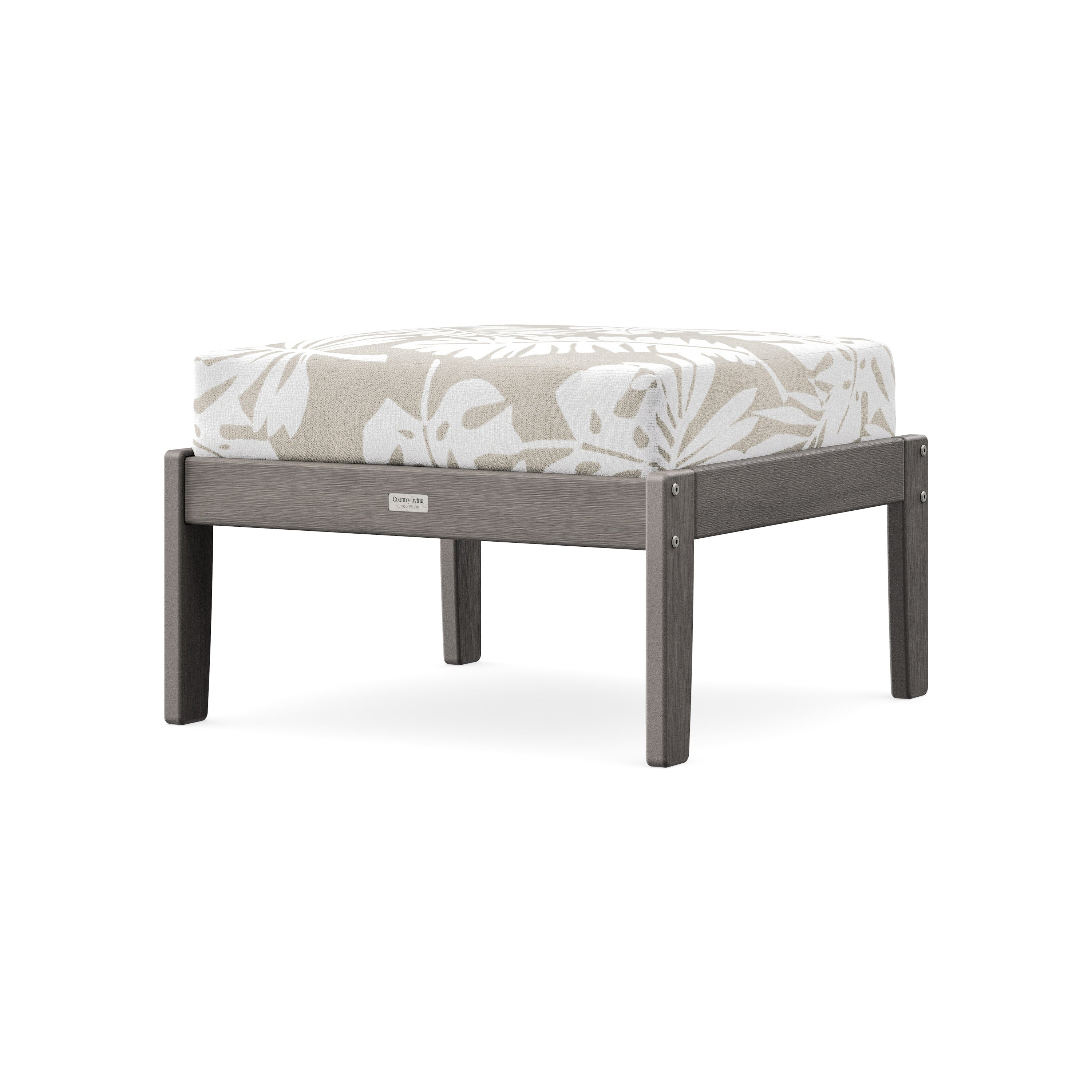 Cottage Deep Seating Ottoman in Driftwood / Leaf Dune Burlap