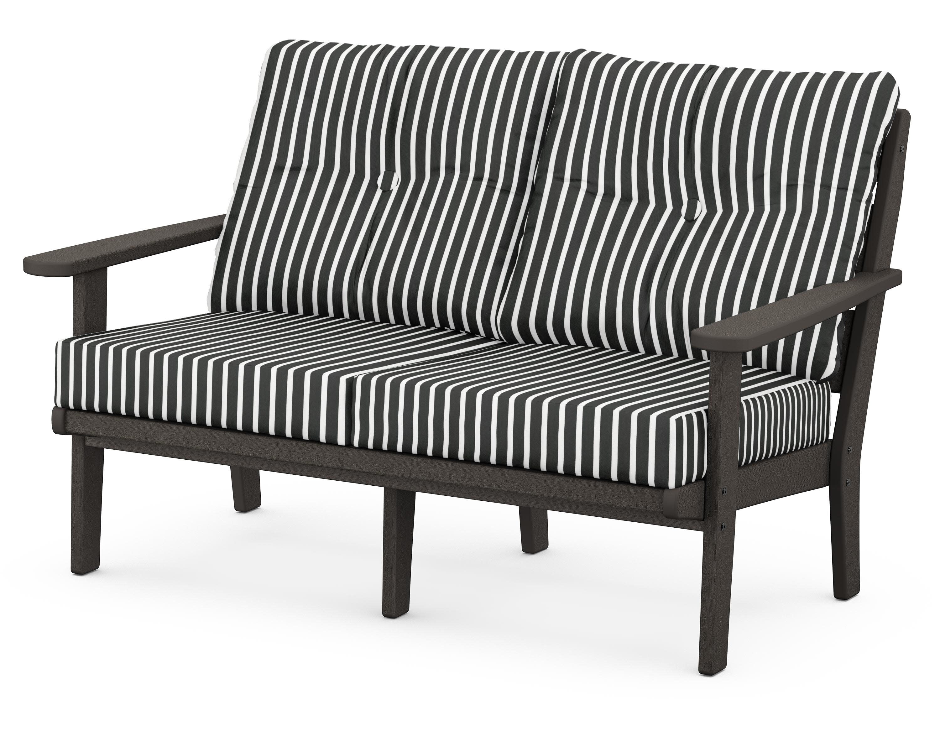 Lakeside Deep Seating Loveseat in Vintage Coffee / Shore Classic