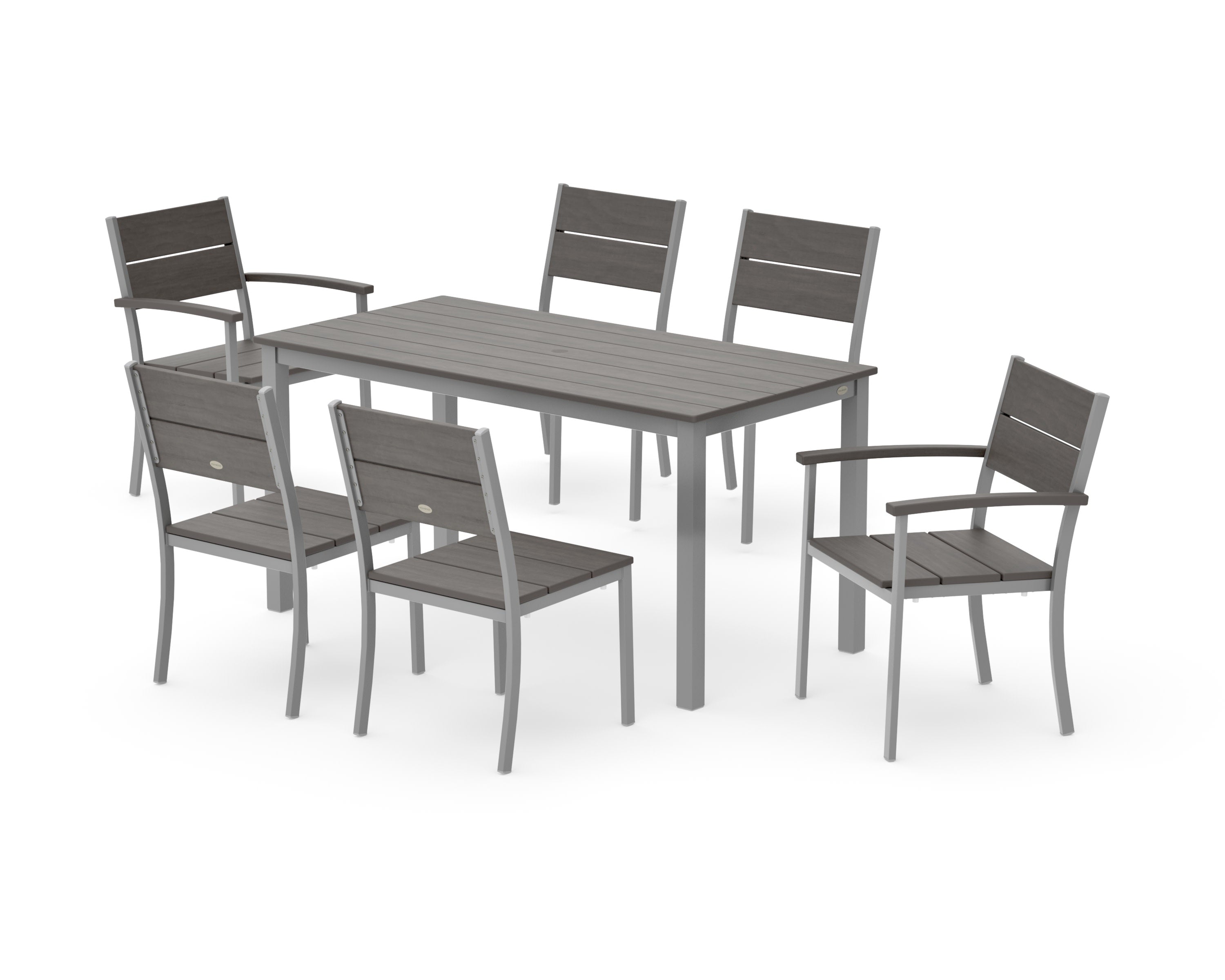 Main Street 7-Piece Dining Set in Silver / Driftwood