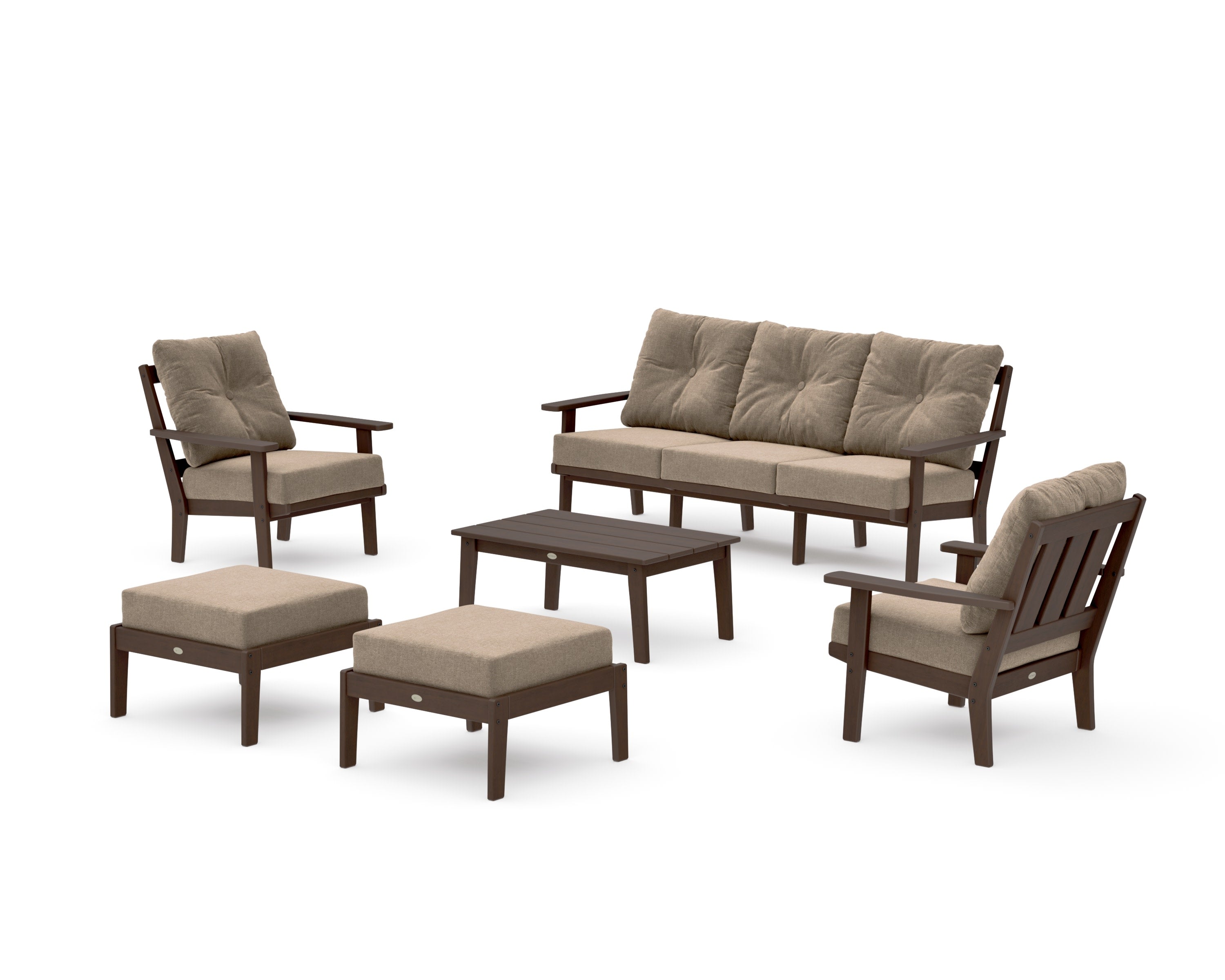 Oxford 6-Piece Lounge Sofa Set in Kona / Spiced Burlap