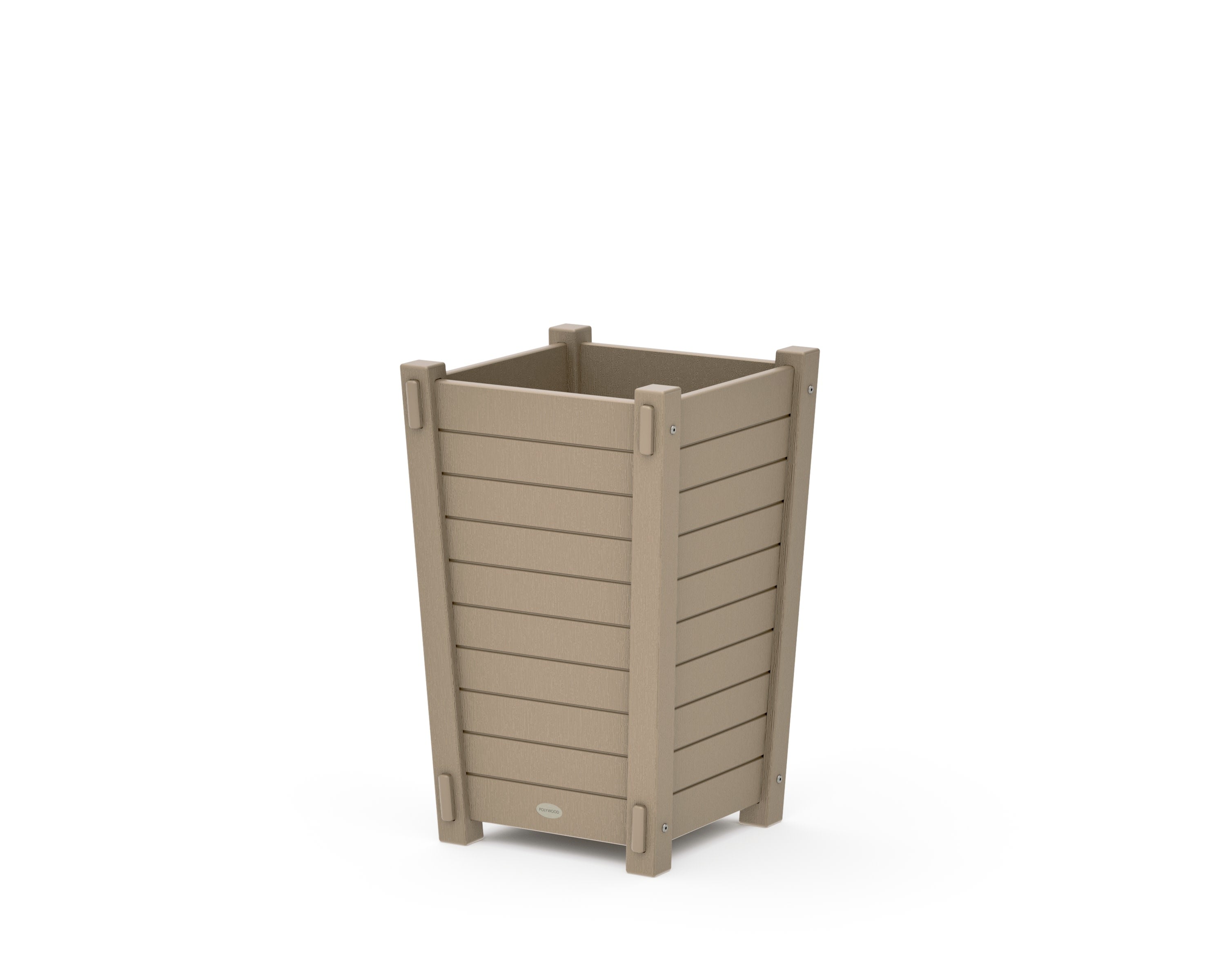 Nautical Tapered Square Short Planter Box in Vintage Sahara