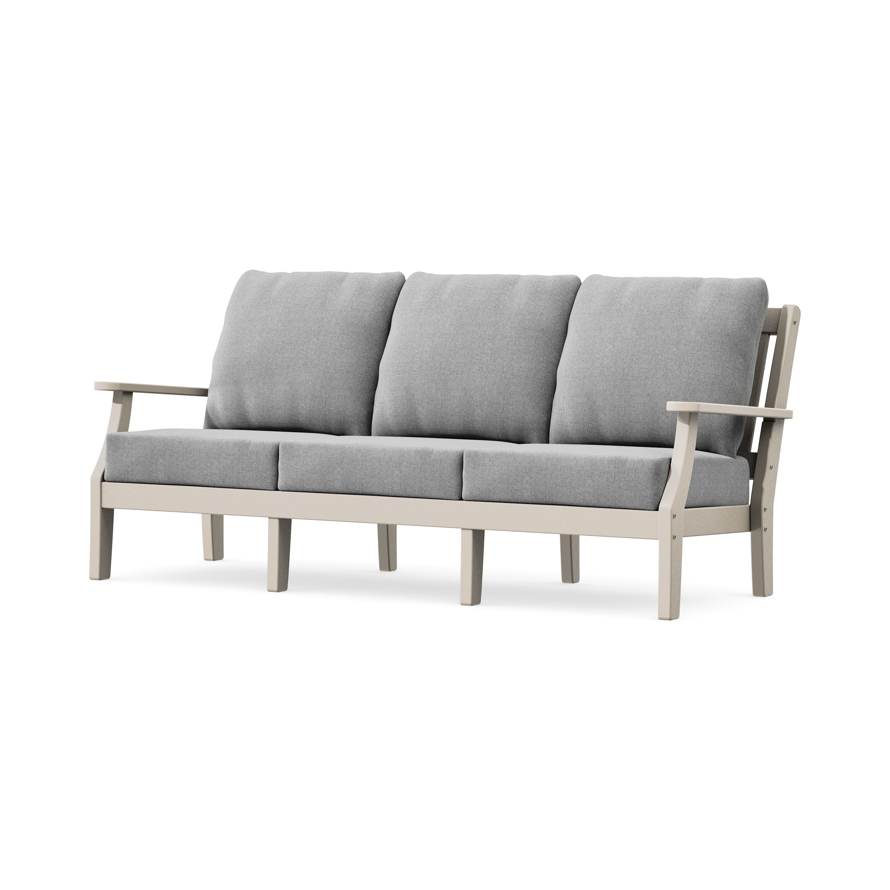 Chinoiserie Deep Seating Sofa in Sand / Grey Mist