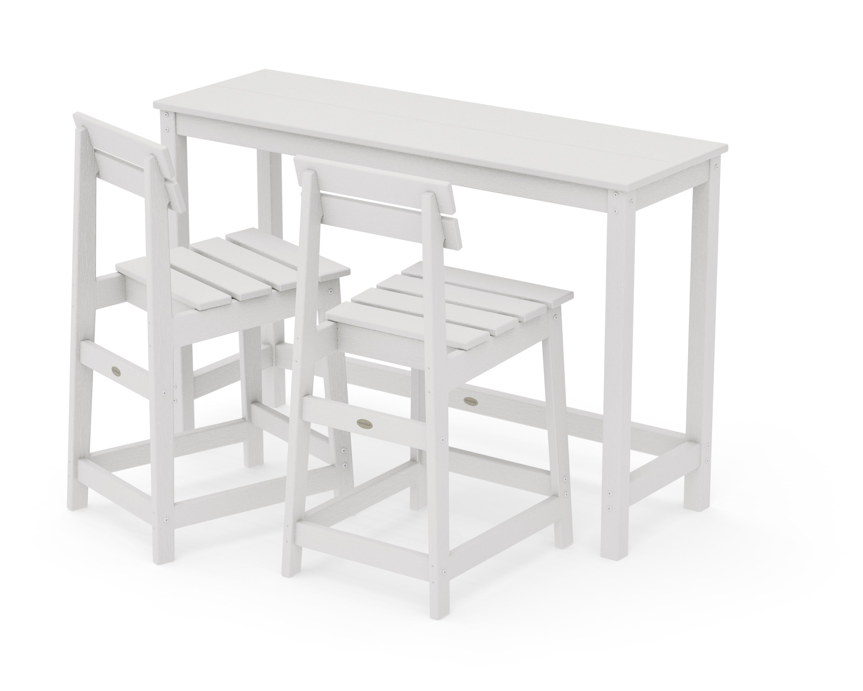 Modern Studio Plaza Counter Chair 3-Piece Balcony Set in Vintage White