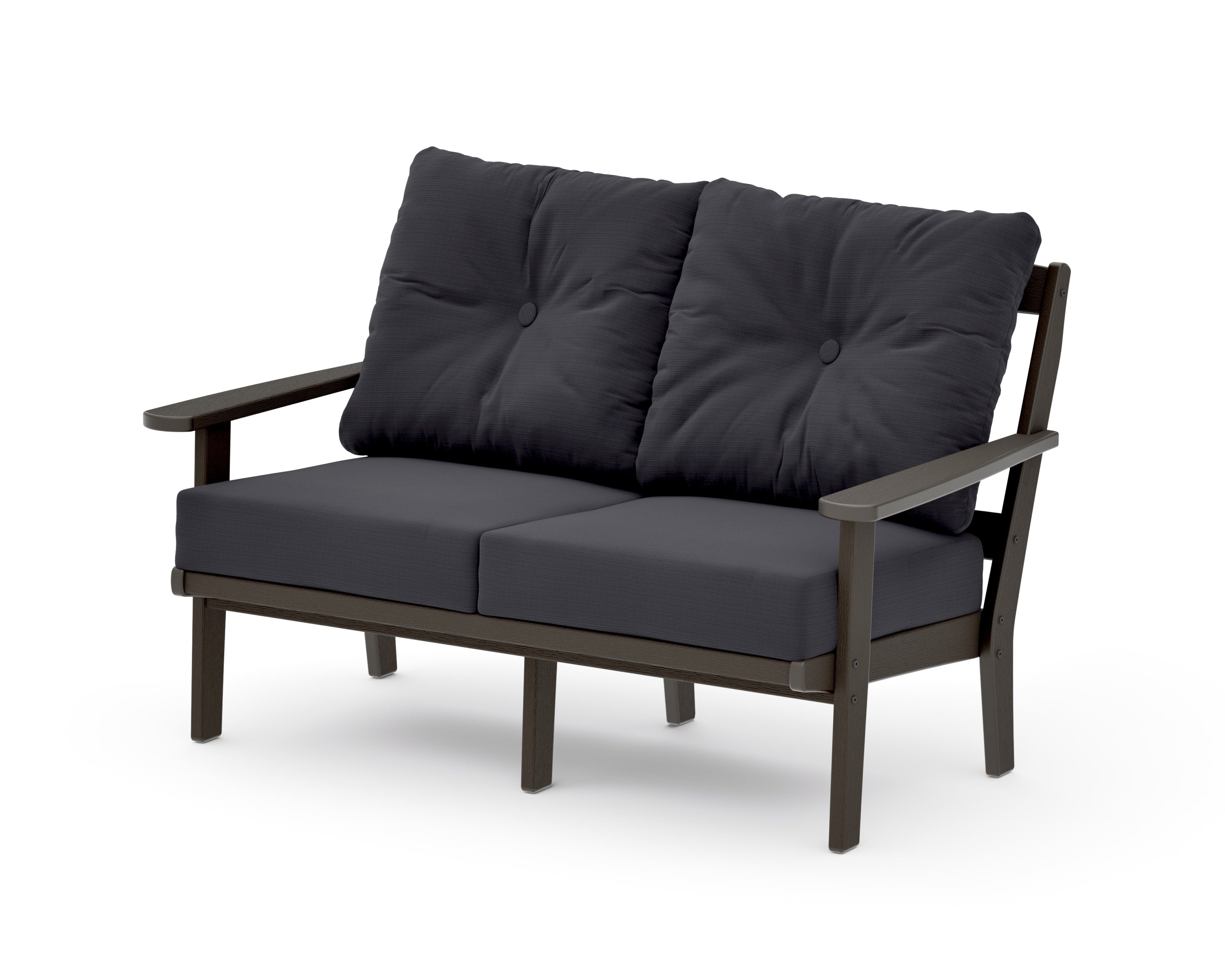 Mission Deep SeatingLoveseat in Vintage Coffee / Midnight Linen