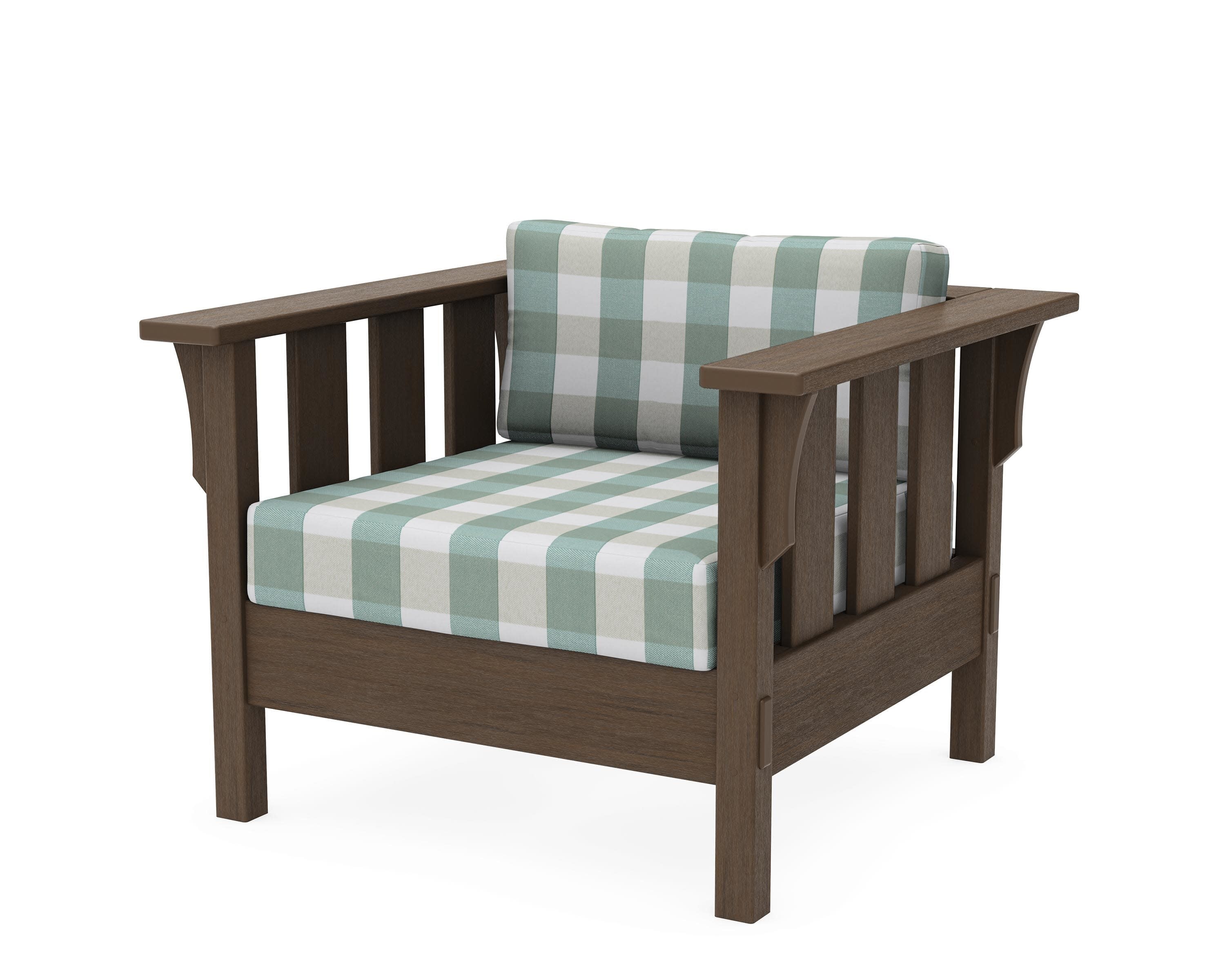 Acadia Deep Seating Chair in Kona / Buffalo Plaid Glacier Spa