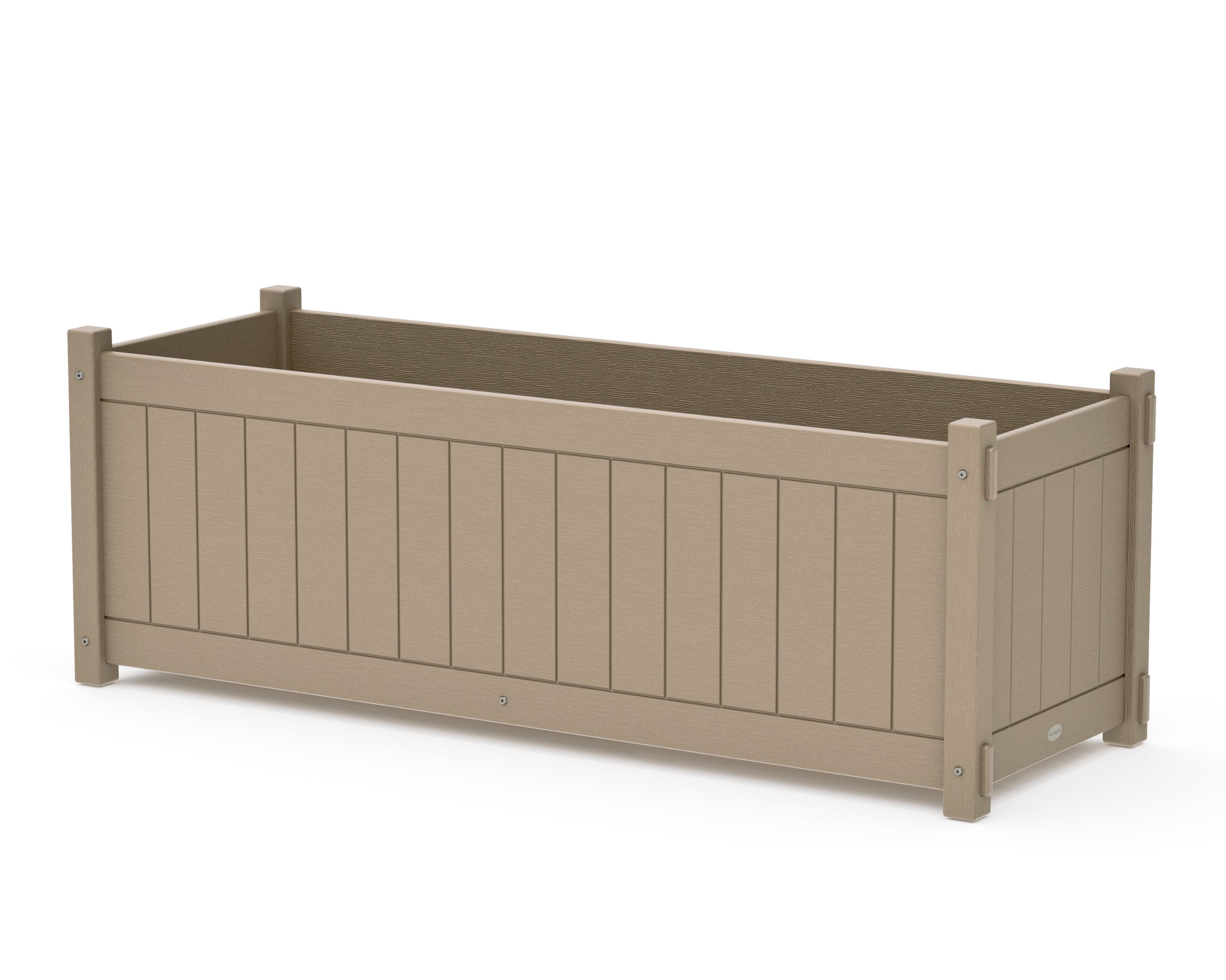 Vineyard Large Rectangle Triple Planter Box in Vintage Sahara