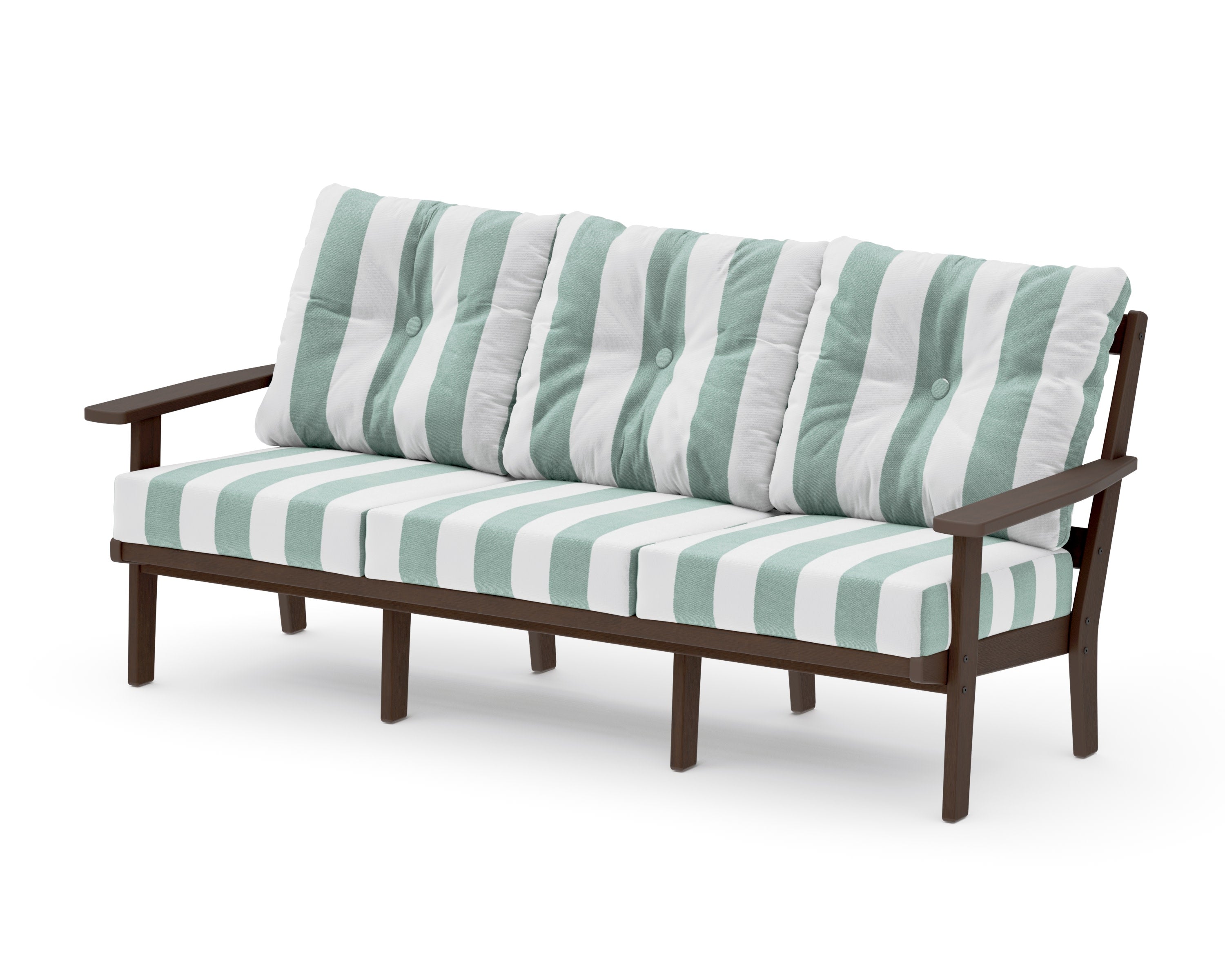 Oxford Deep Seating Sofa in Kona / Cabana Stripe Glacier Spa