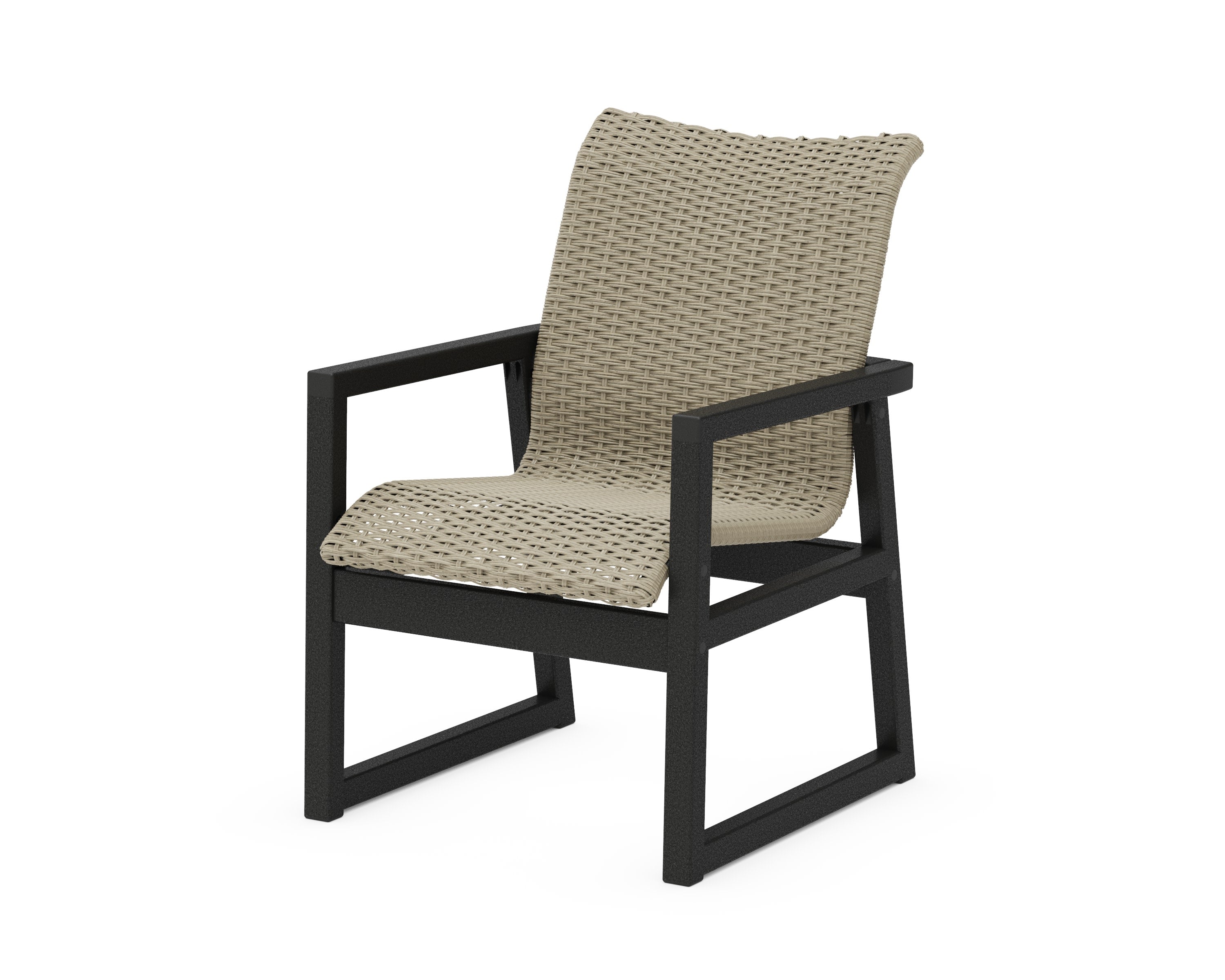 EDGE Woven Dining Arm Chair in Black / Dune Grass