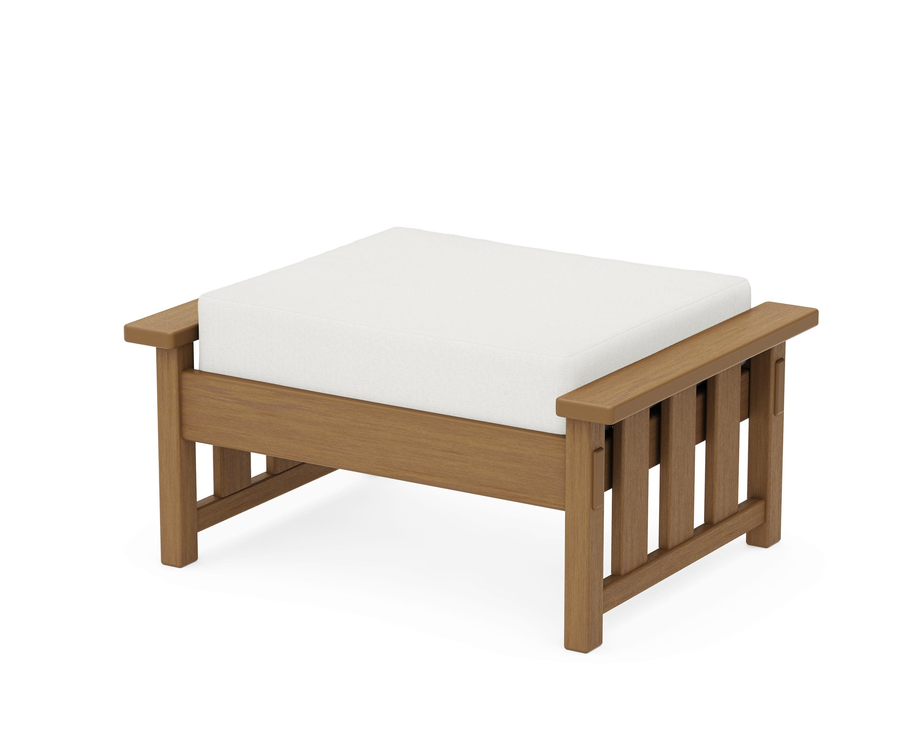 Acadia Deep Seating Ottoman in Natural / Natural Linen