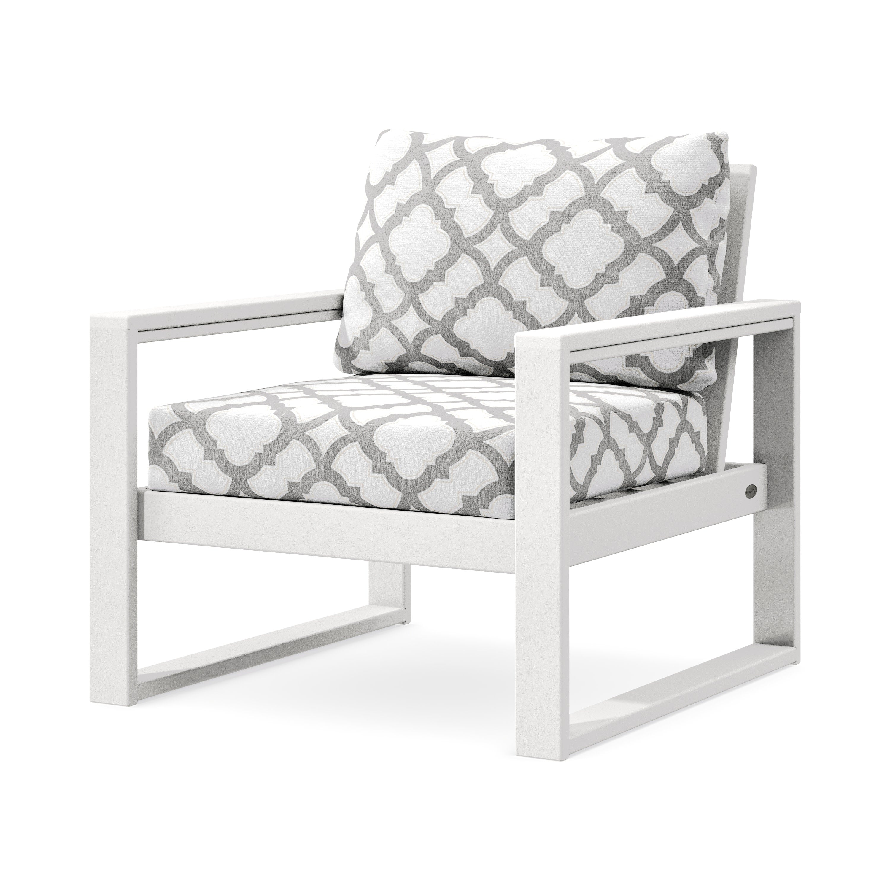 EDGE Club Chair in White / Trellis Grey Mist