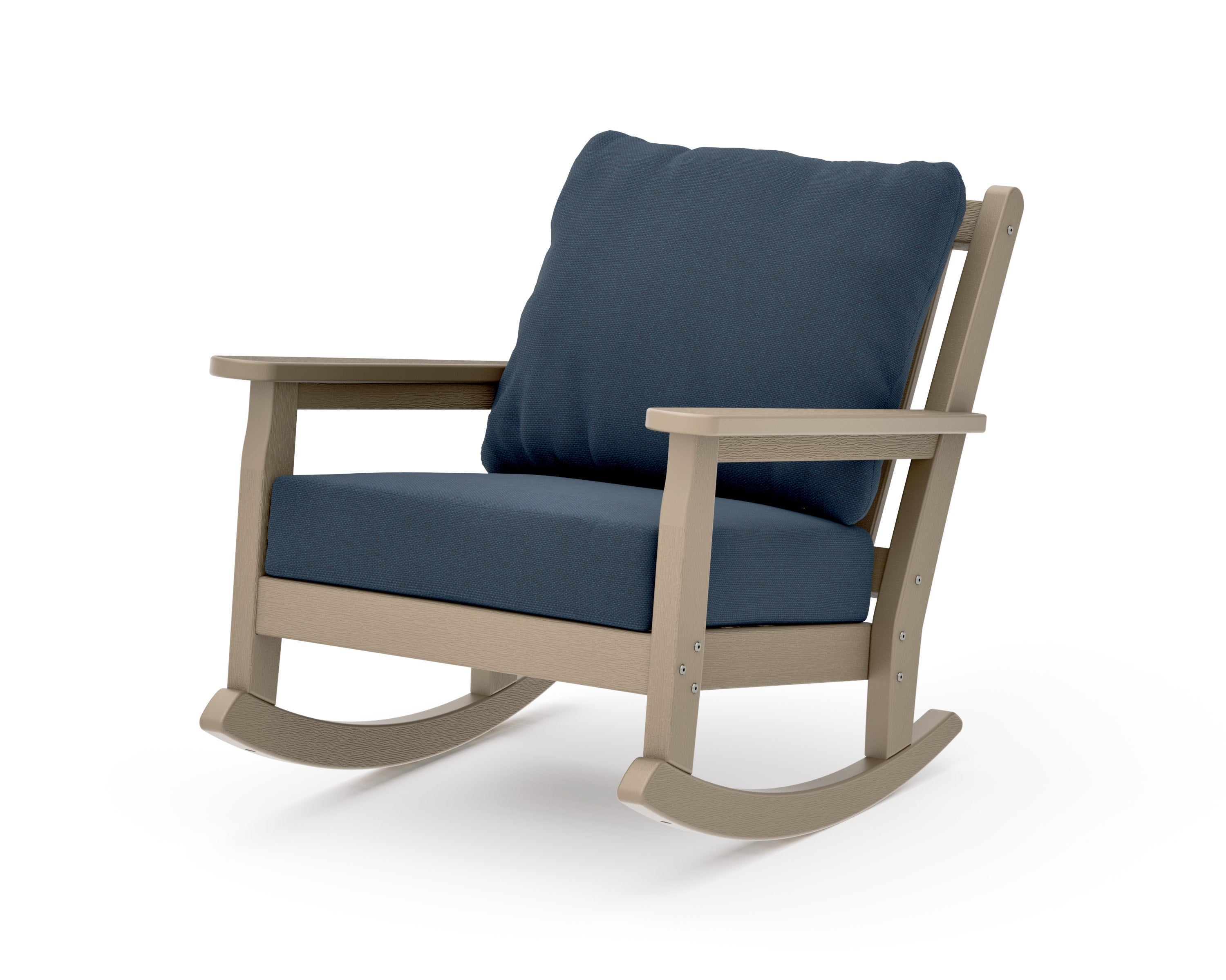 Chippendale Deep Seating Rocking Chair in Vintage Sahara / Marine Indigo