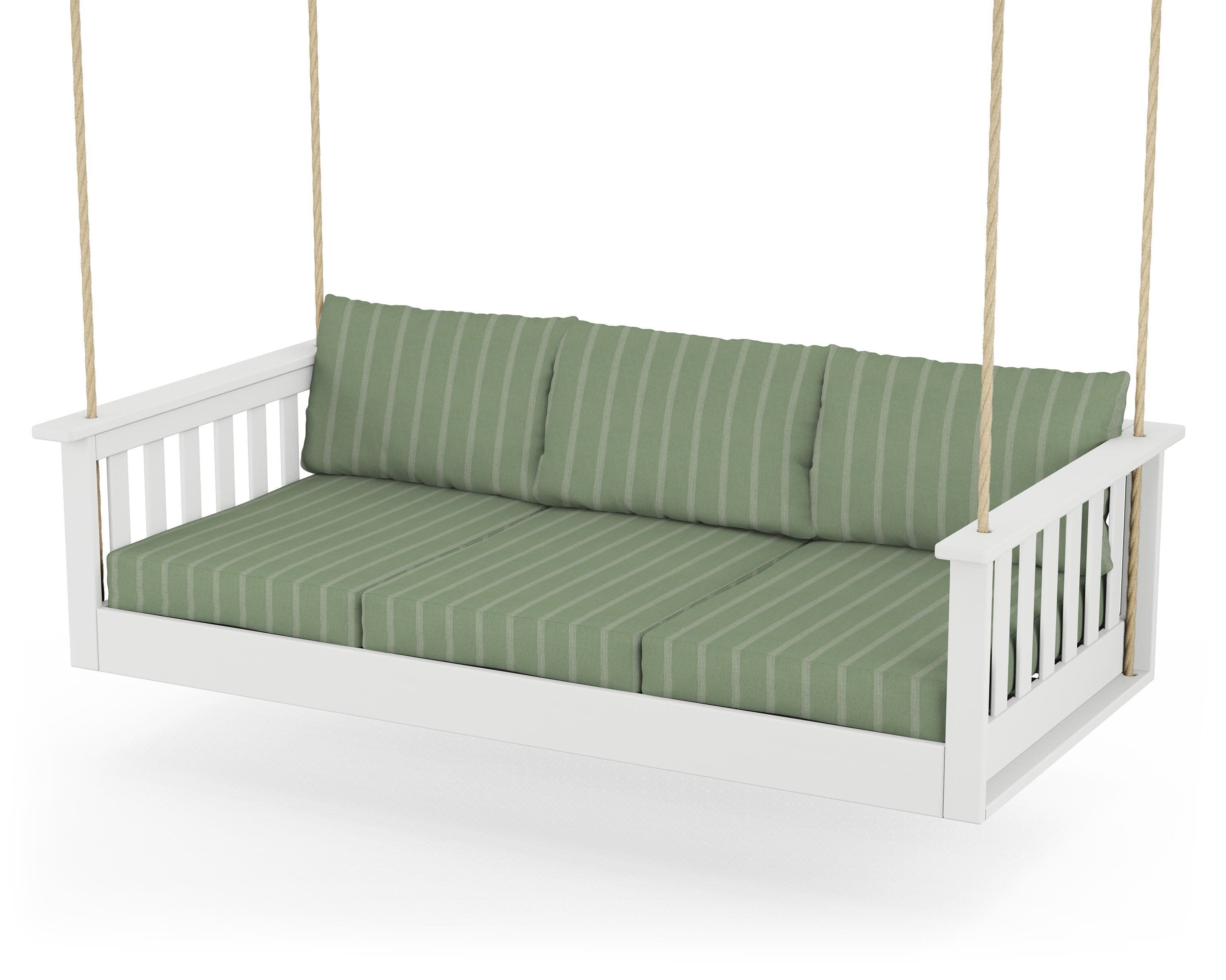 Vineyard Daybed Swing in White / Unwind Rainwashed