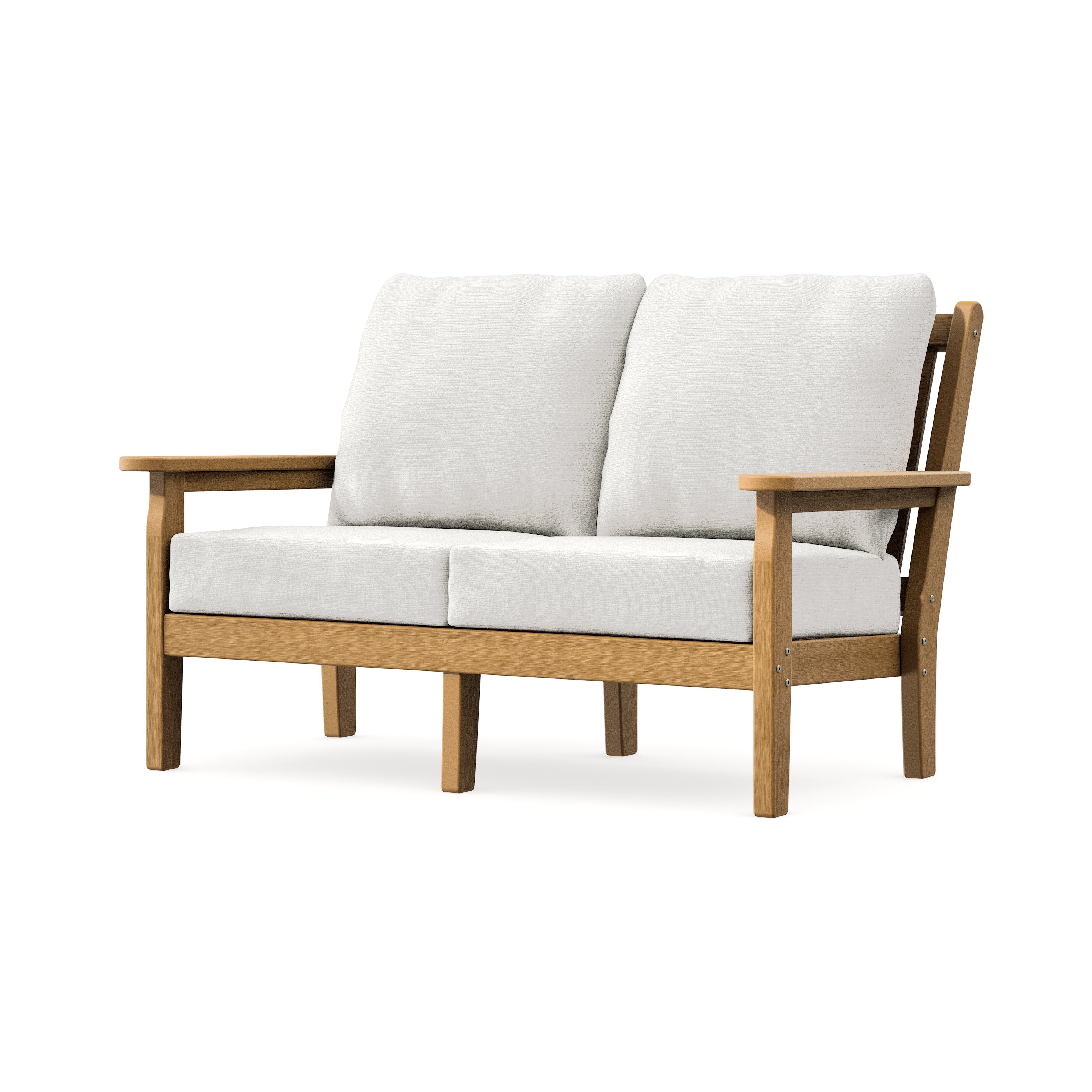 Chippendale Deep Seating Loveseat in Natural / Natural Linen