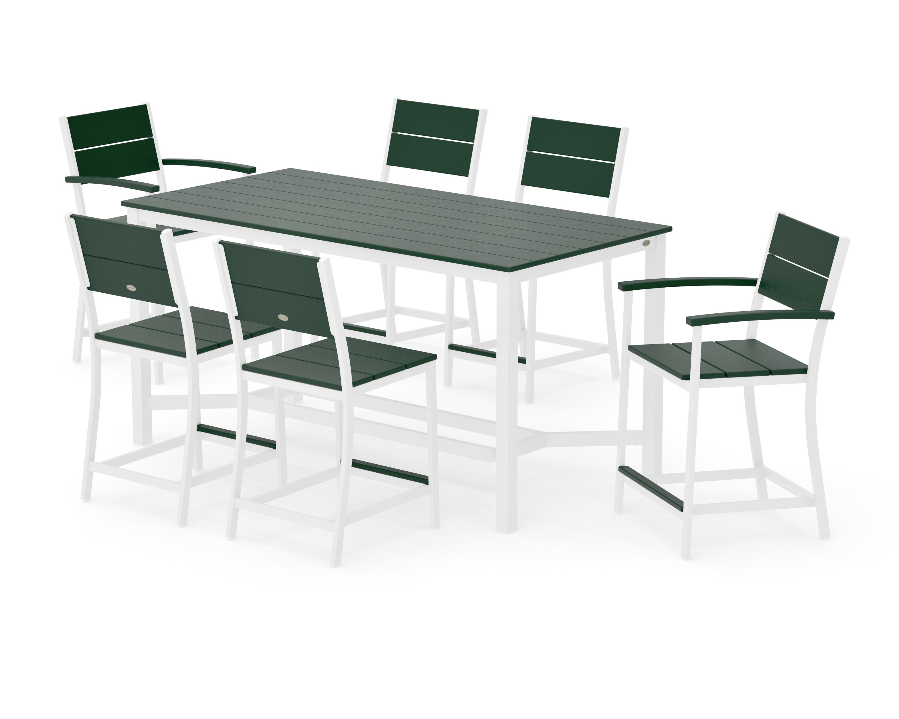 Main Street 7-Piece Counter Set in White / Green