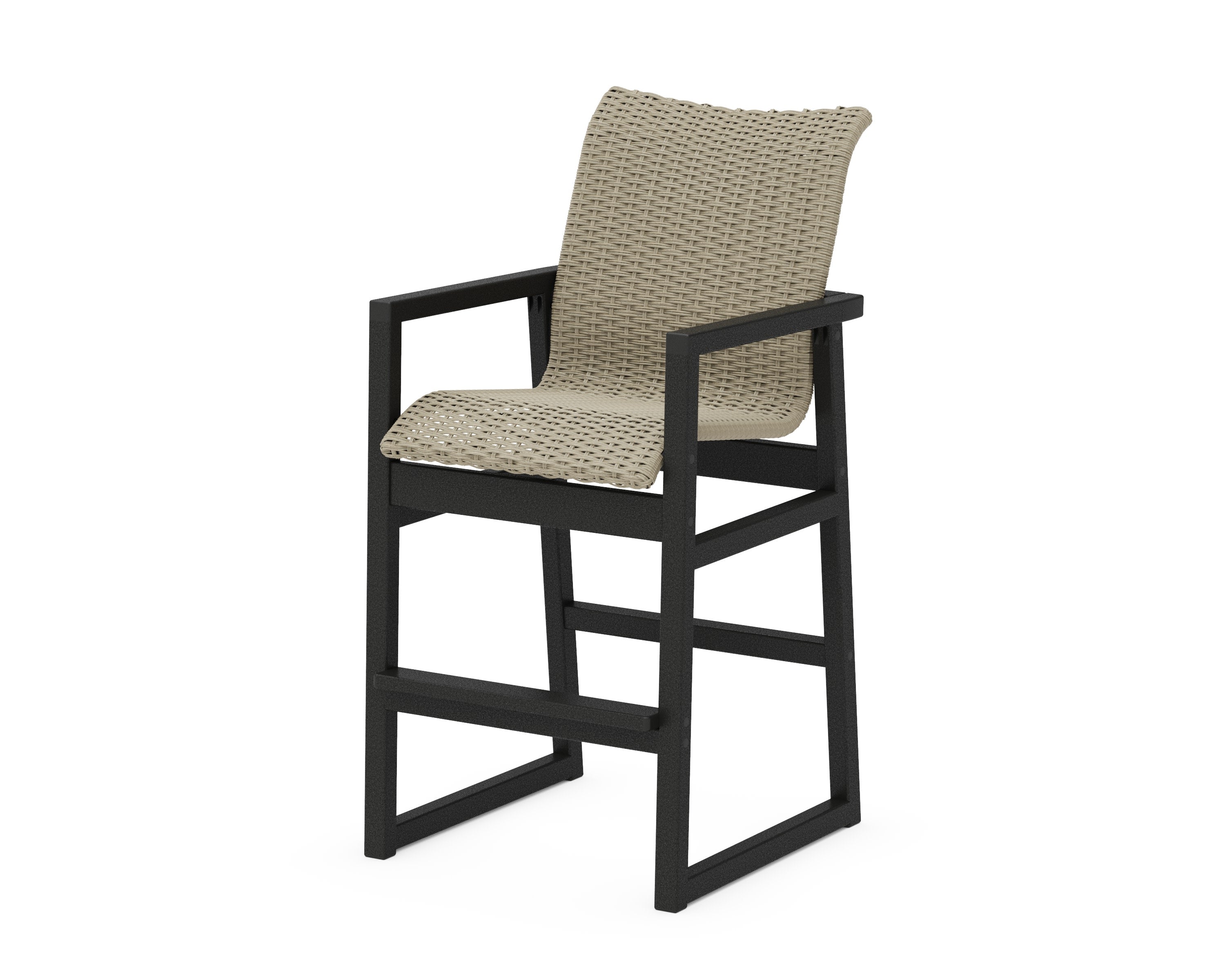 EDGE Woven Bar Arm Chair in Black / Dune Grass