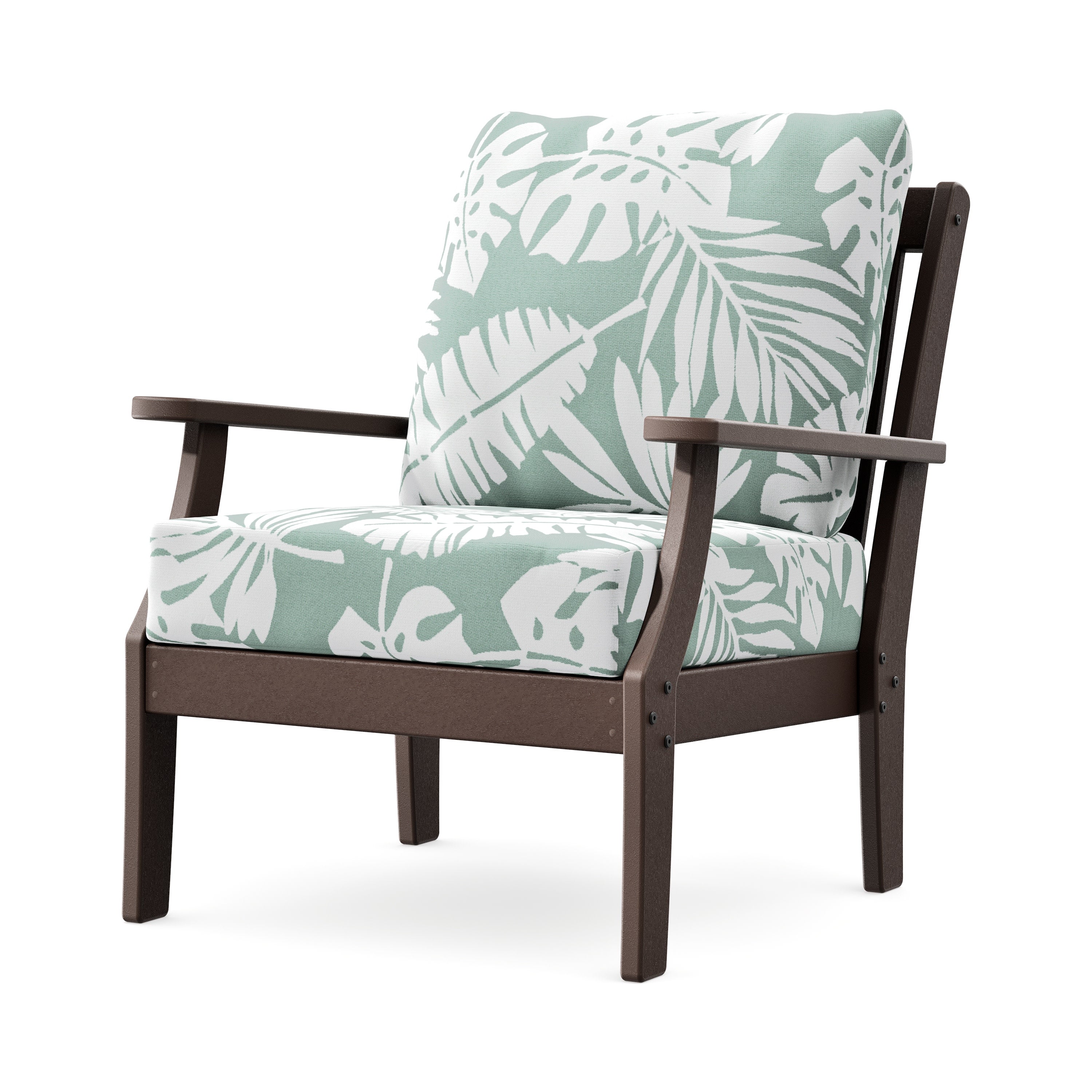 Braxton Deep Seating Chair in Mahogany / Leaf Glacier Spa