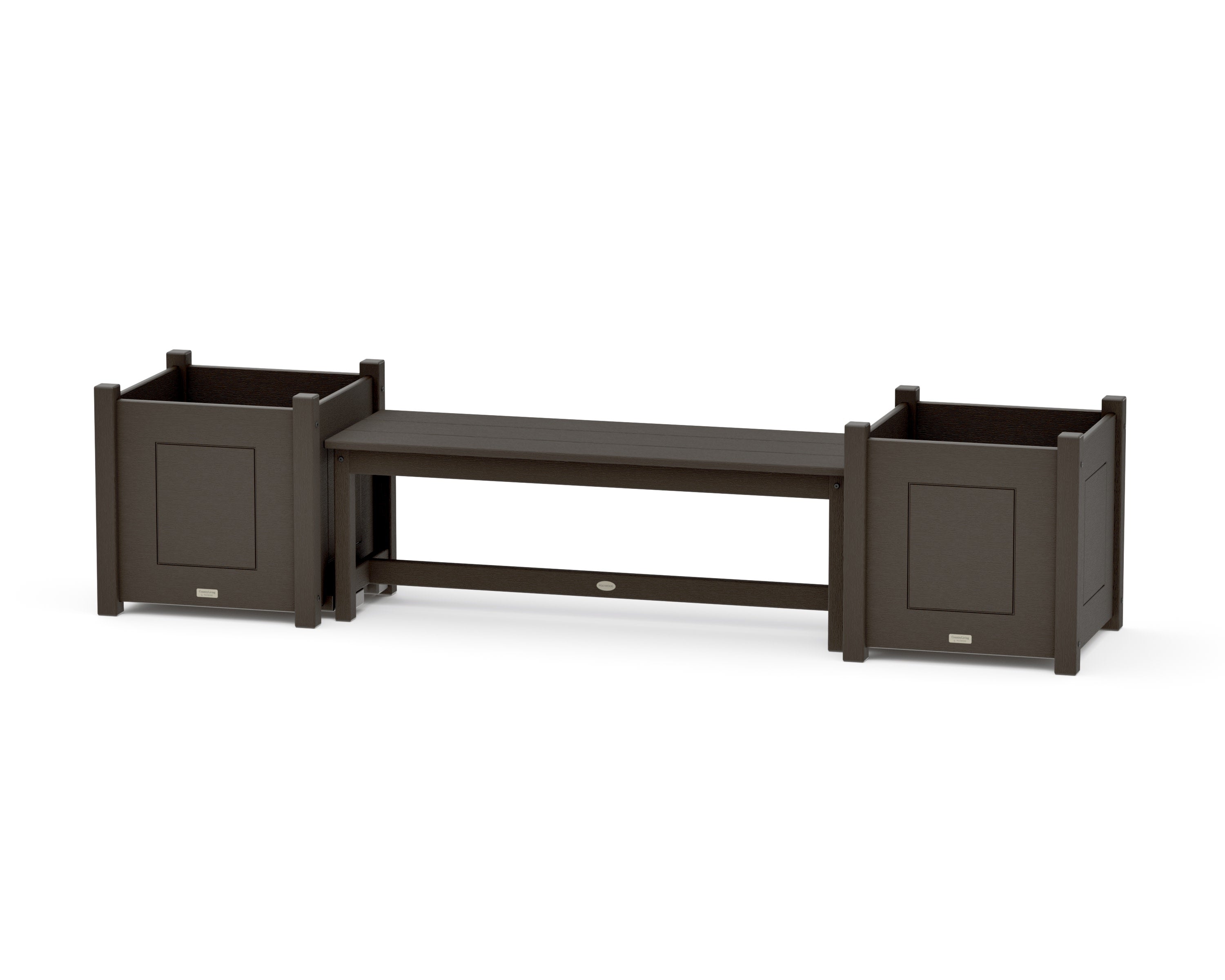 48" Country Living Straight Planter Bench Set - Large in Vintage Coffee