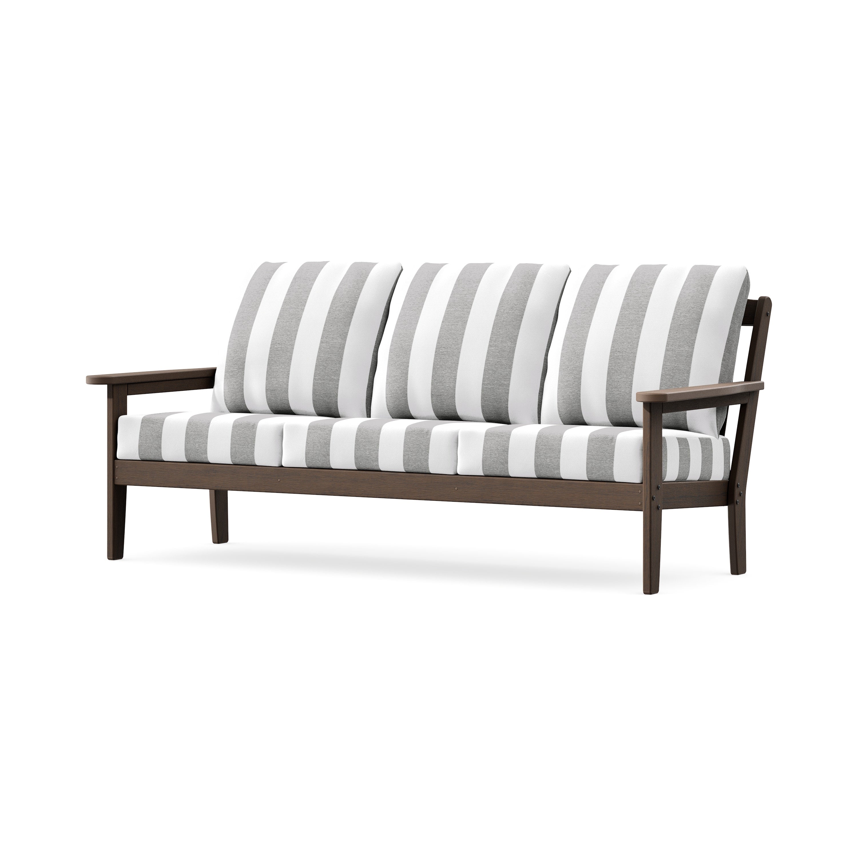 Cottage Deep Seating Sofa in Kona / Cabana Stripe Grey Mist