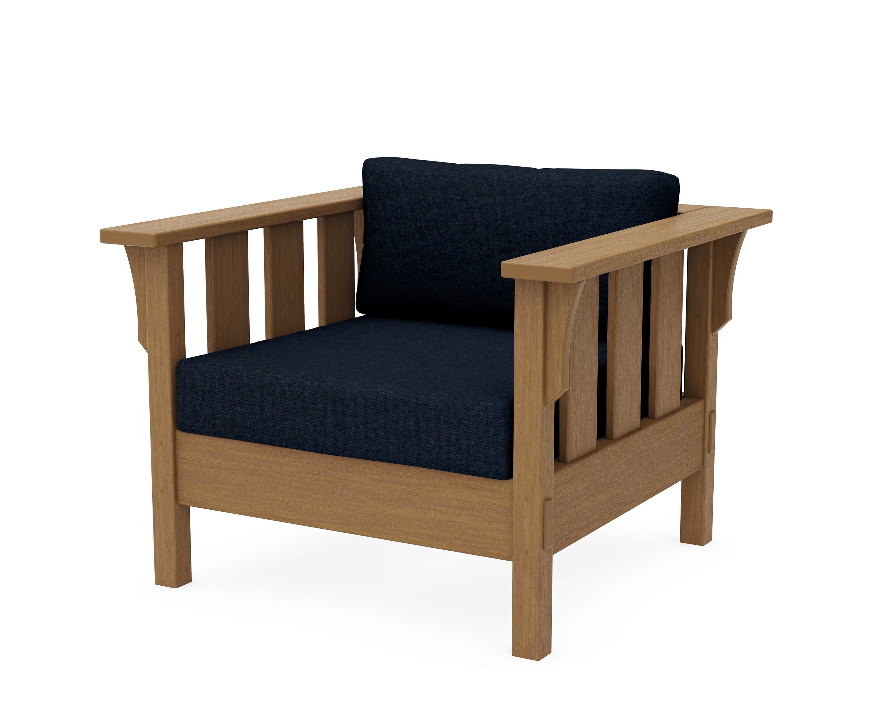 Acadia Deep Seating Chair in Natural / Marine Indigo