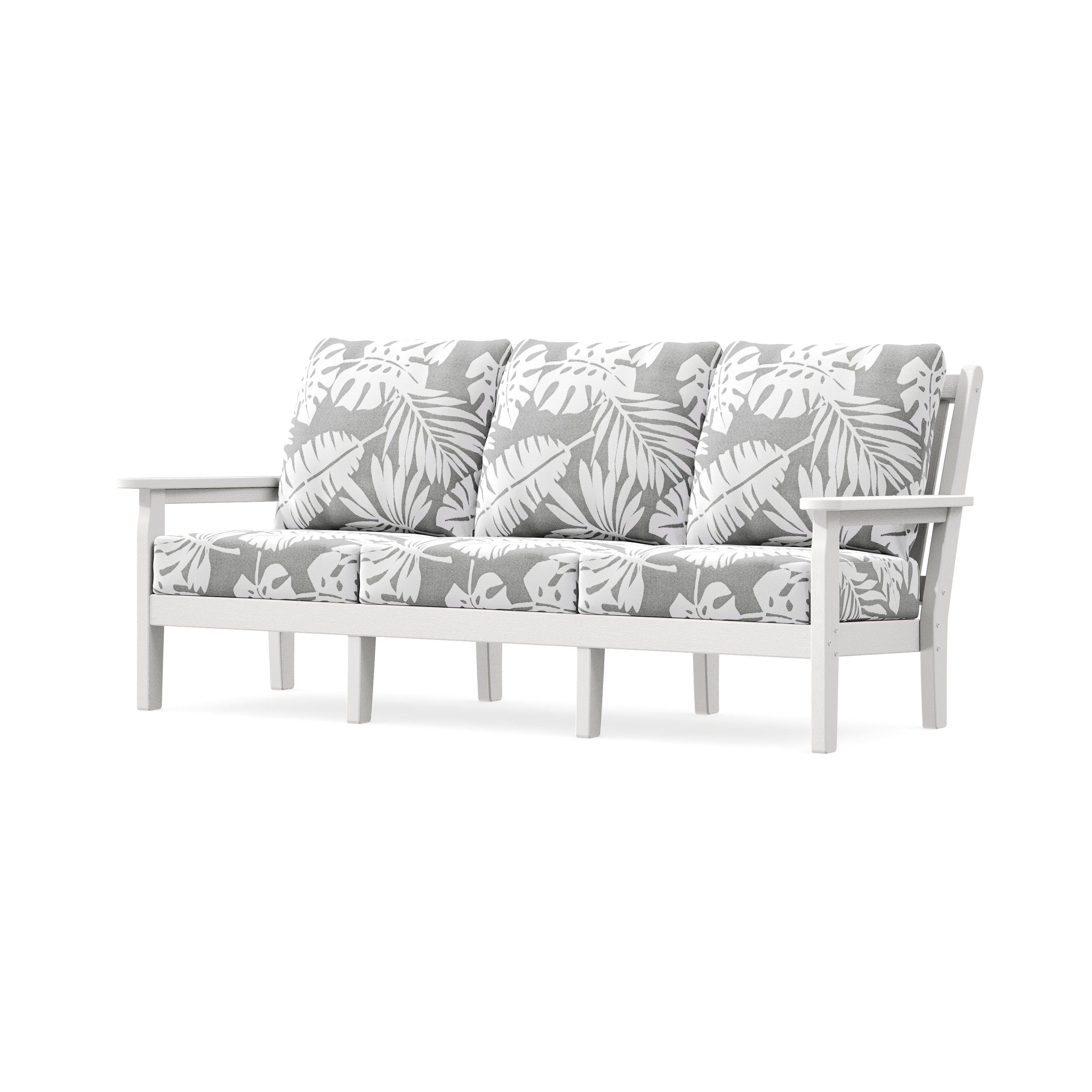 Chippendale Deep Seating Sofa in Vintage White / Leaf Grey Mist
