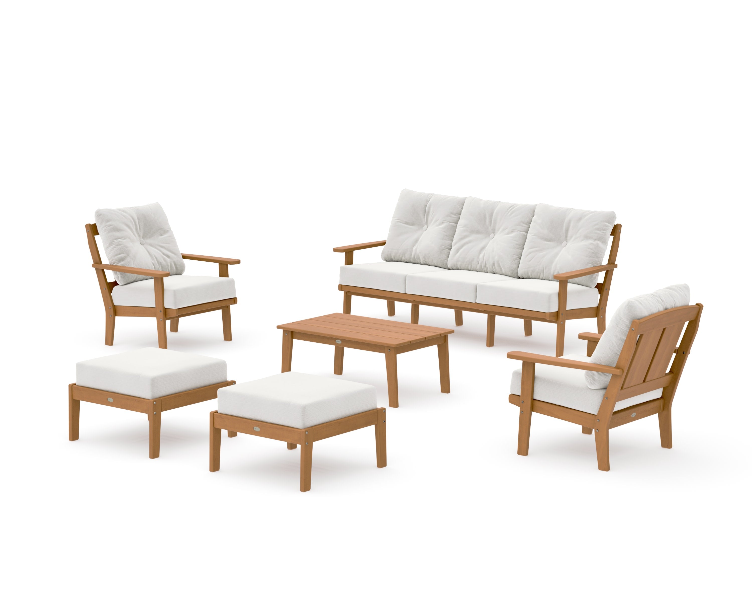 Mission 6-Piece Lounge Sofa Set in Natural / Natural Linen