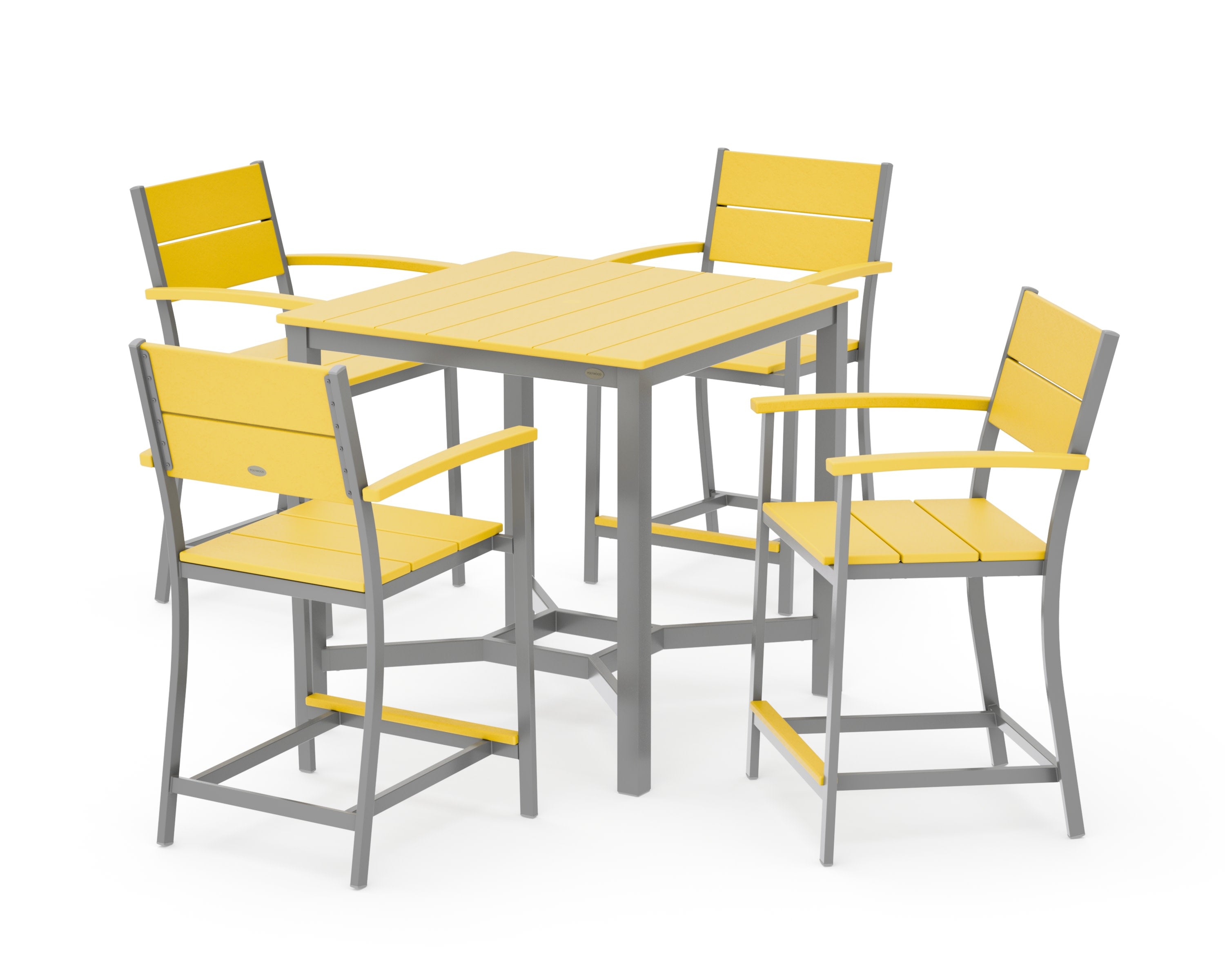 Main Street 5-Piece Counter Set in Silver / Lemon