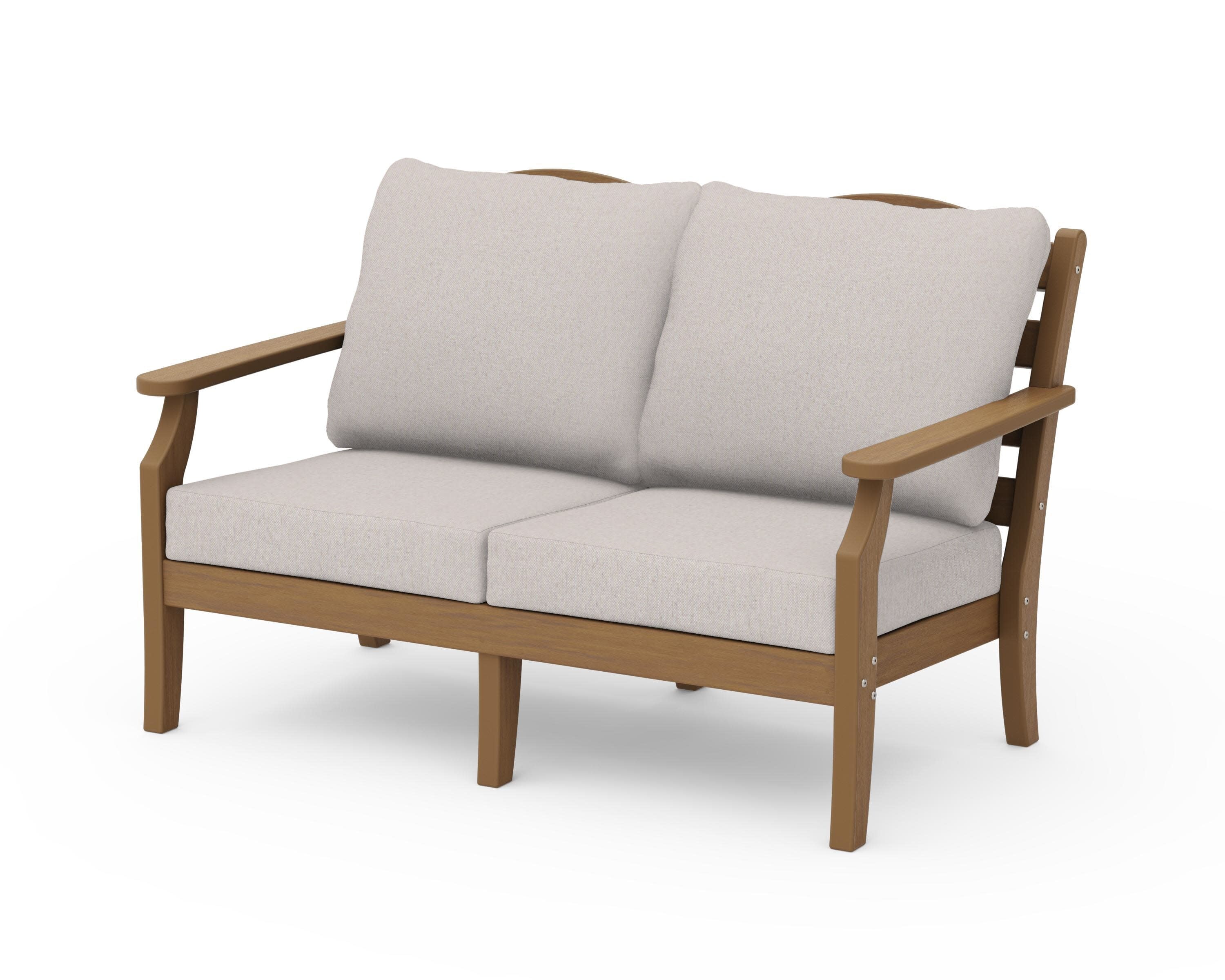 Savannah Deep Seating Loveseat in Natural / Dune Burlap