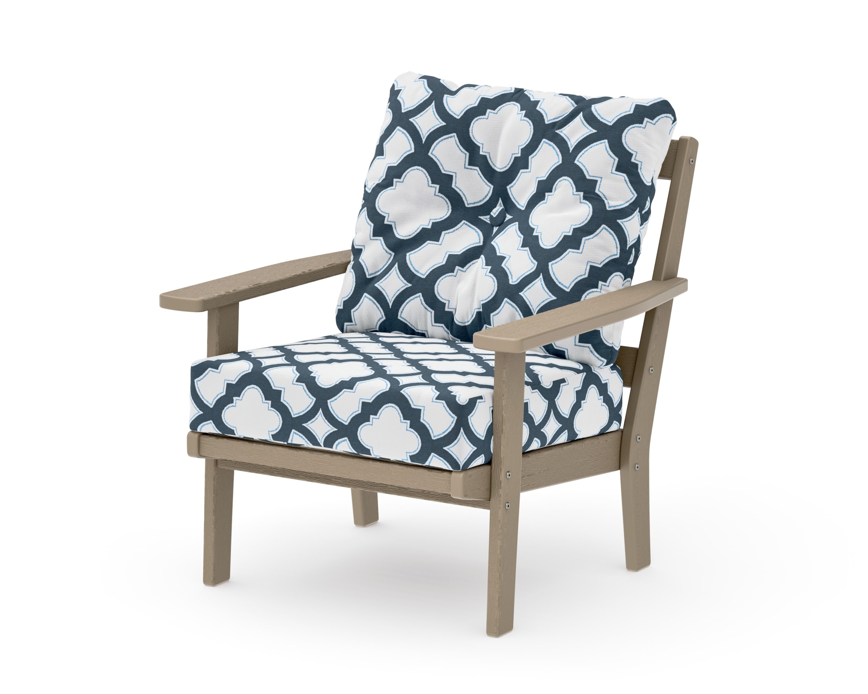 Prairie Deep Seating Chair in Vintage Sahara / Trellis Marine Indigo