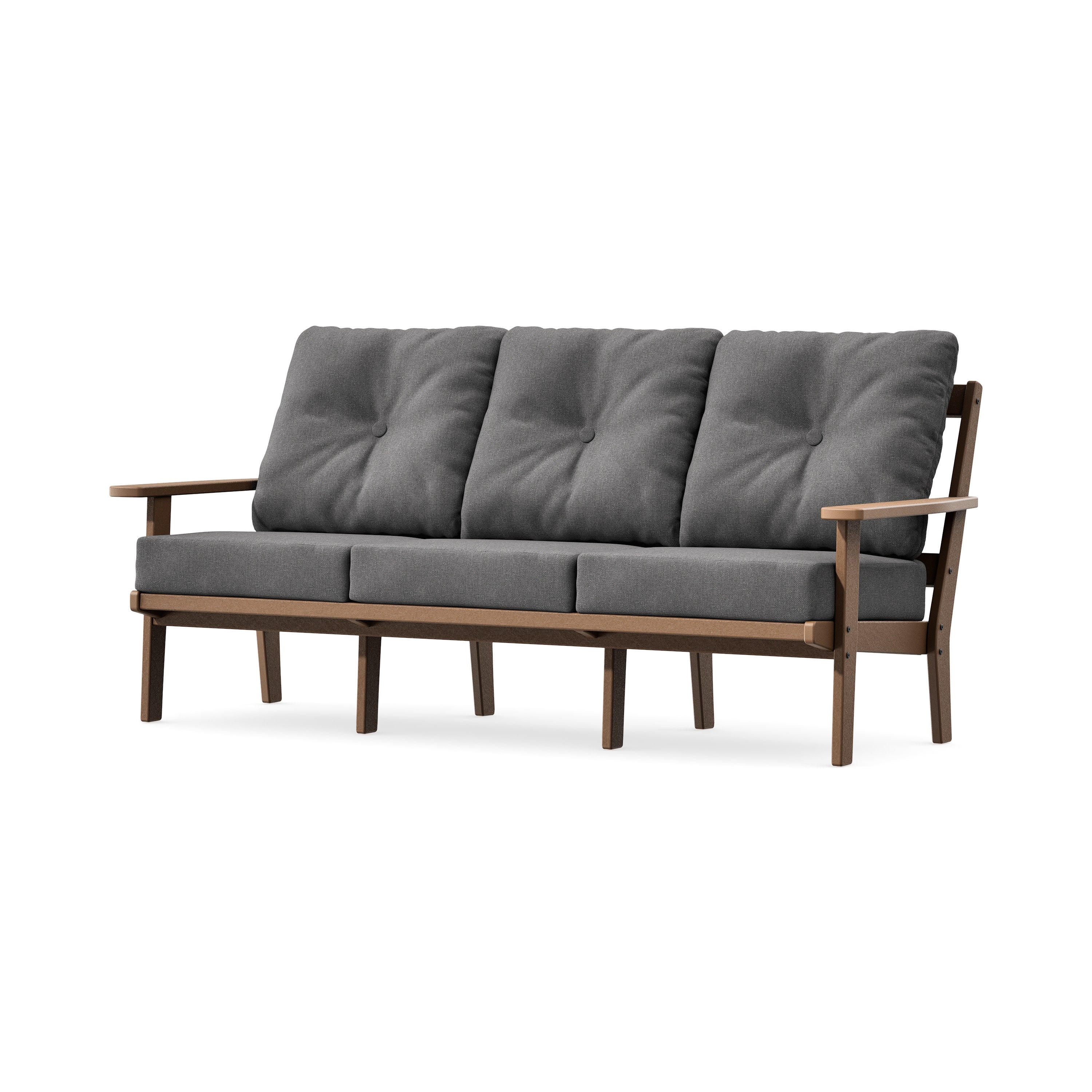 PrairieDeep Seating Sofa in Teak / Ash Charcoal