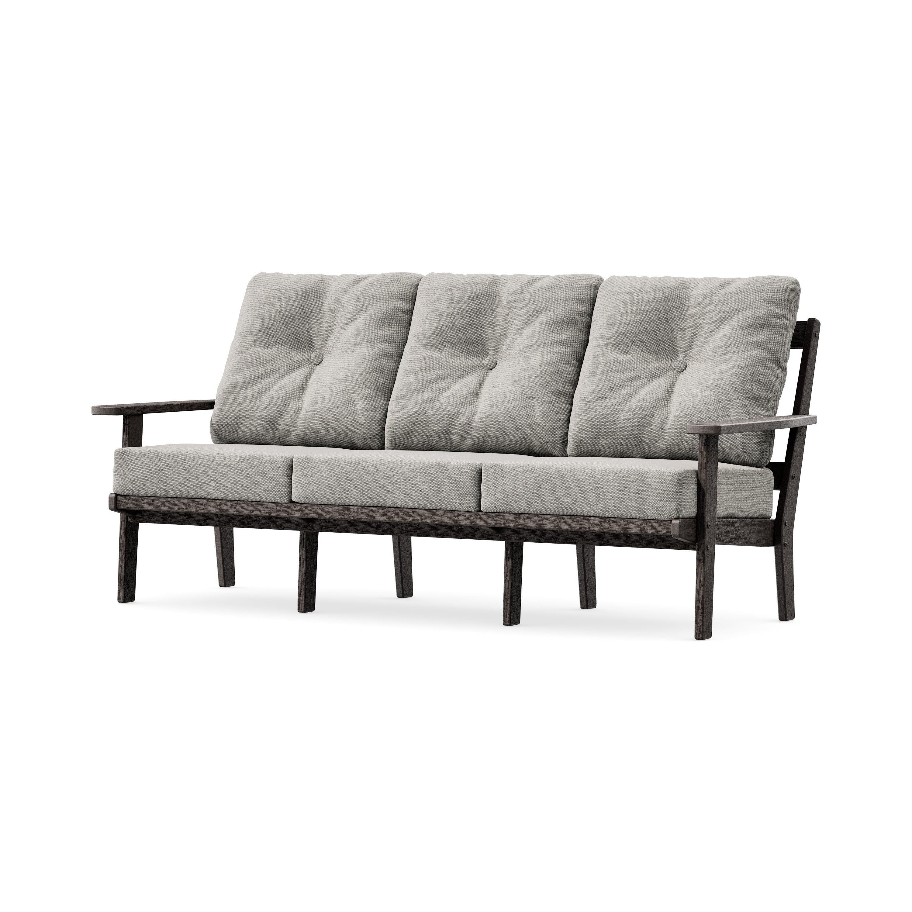 PrairieDeep Seating Sofa in Vintage Coffee / Weathered Tweed