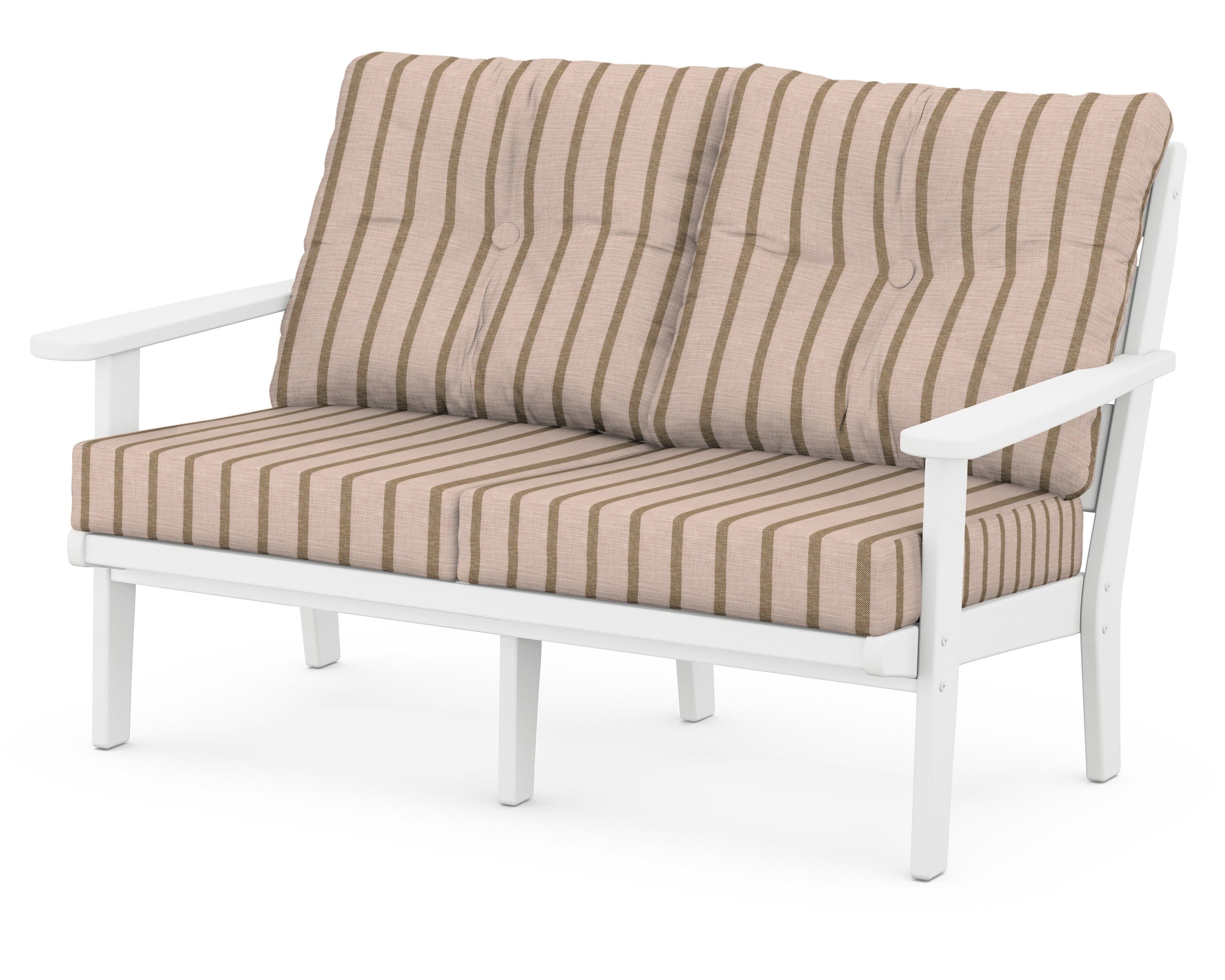 Lakeside Deep Seating Loveseat in White / Unwind Cameo