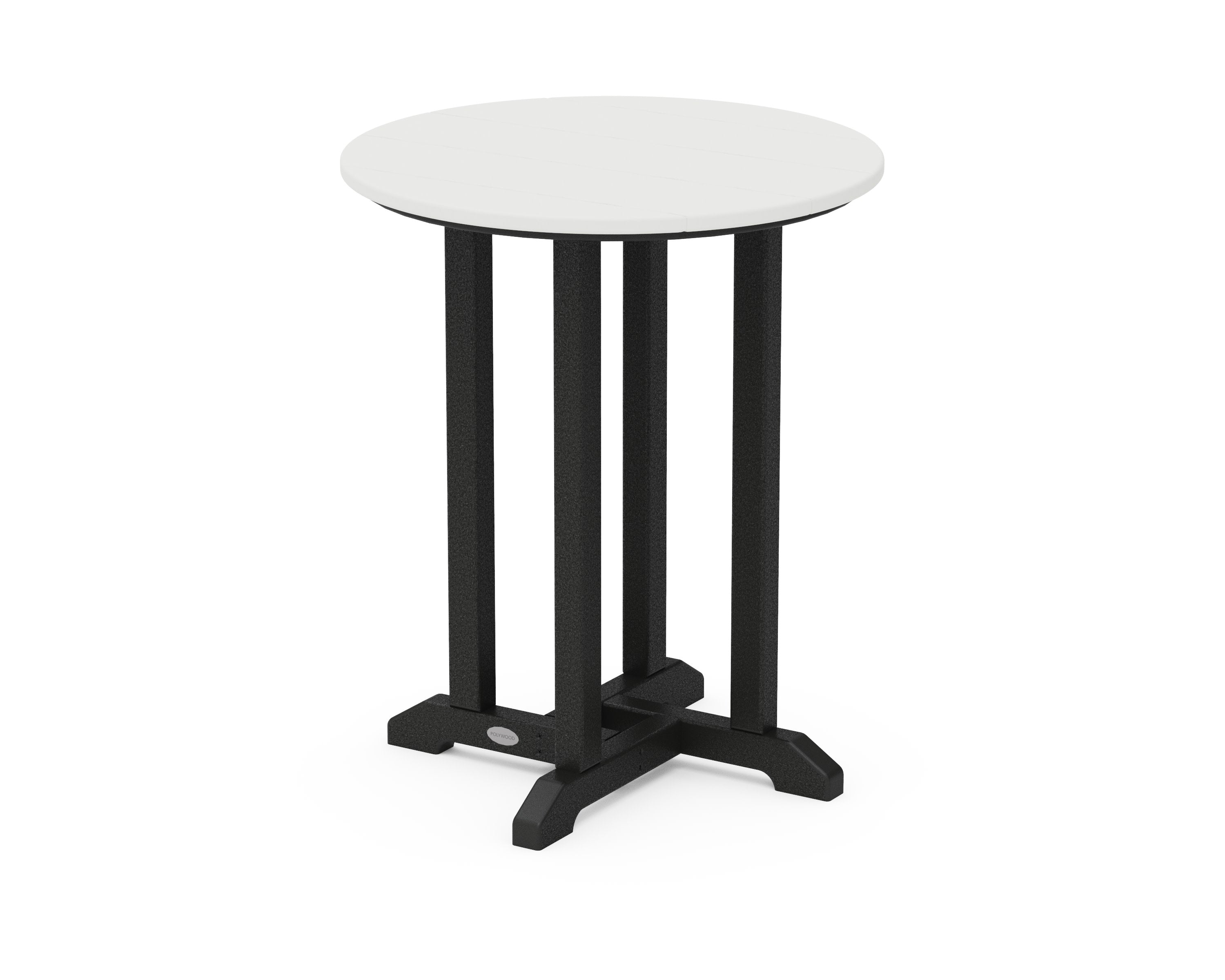 Contempo 24" Round Dining Table in Black / Vintage White