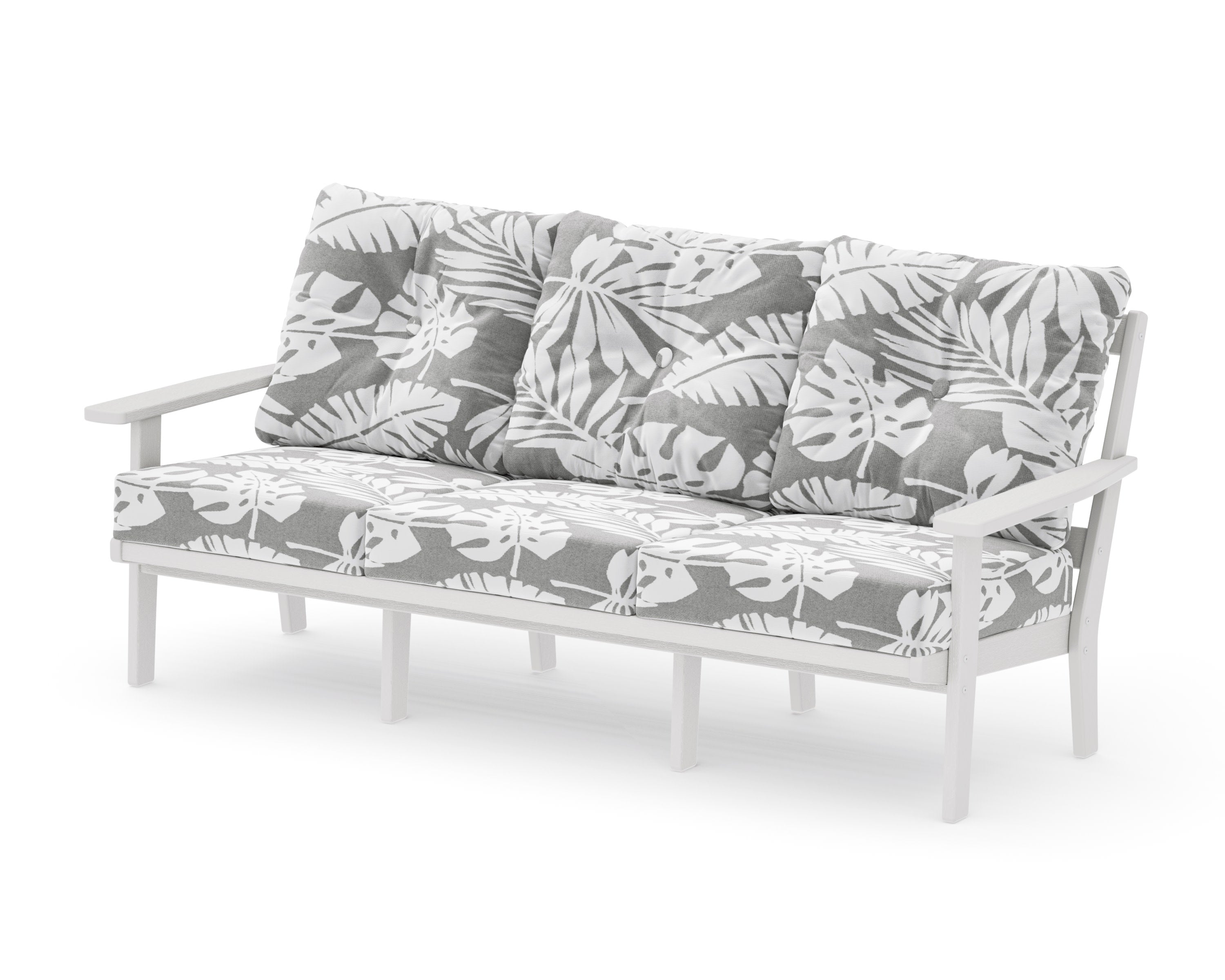 PrairieDeep Seating Sofa in Vintage White / Leaf Grey Mist