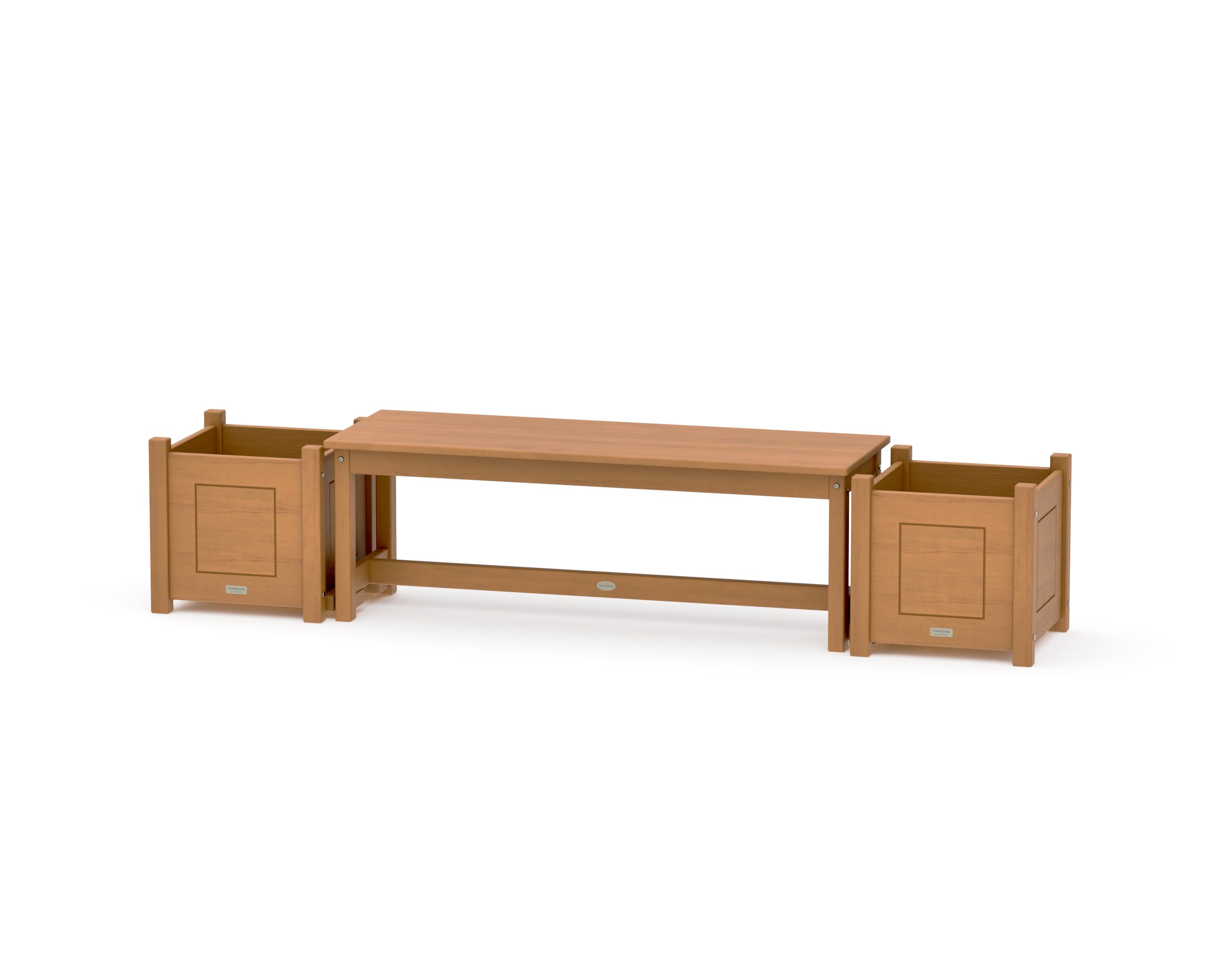 48" Country Living Straight Planter Bench Set in Natural