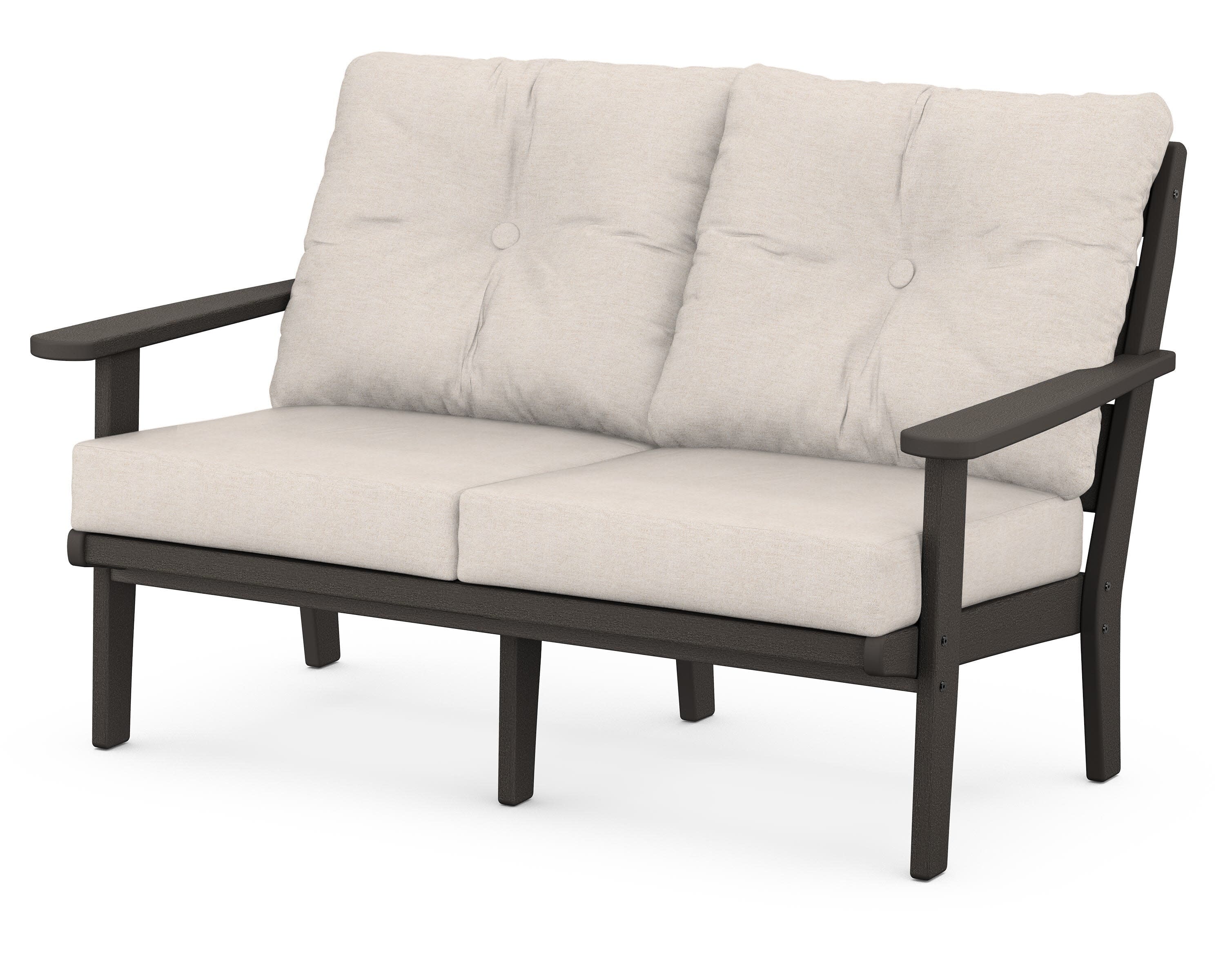 Lakeside Deep Seating Loveseat in Vintage Coffee / Nuance Cloud