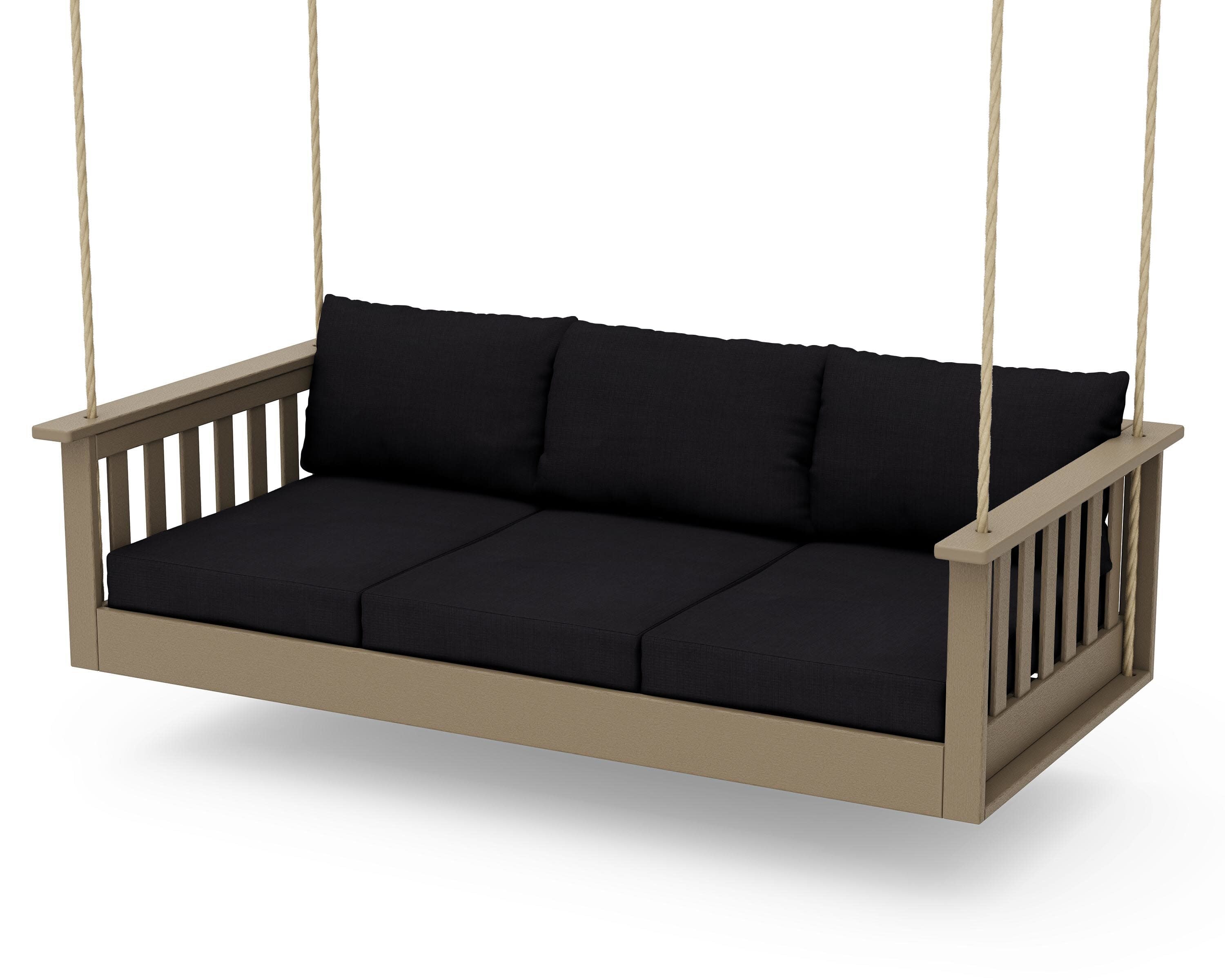 Vineyard Daybed Swing in Vintage Sahara / Midnight Linen