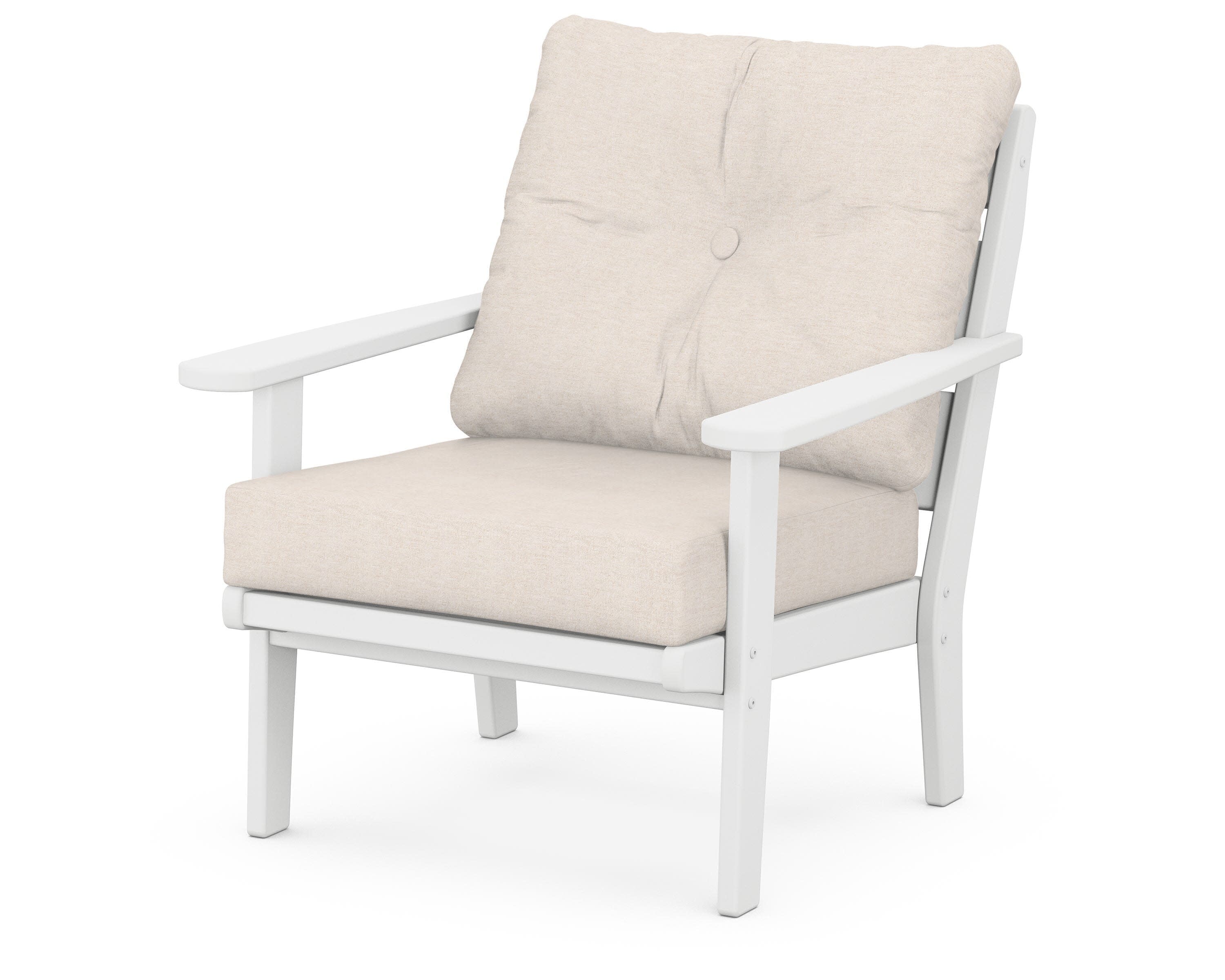 Lakeside Deep Seating Chair in White / Nuance Cloud